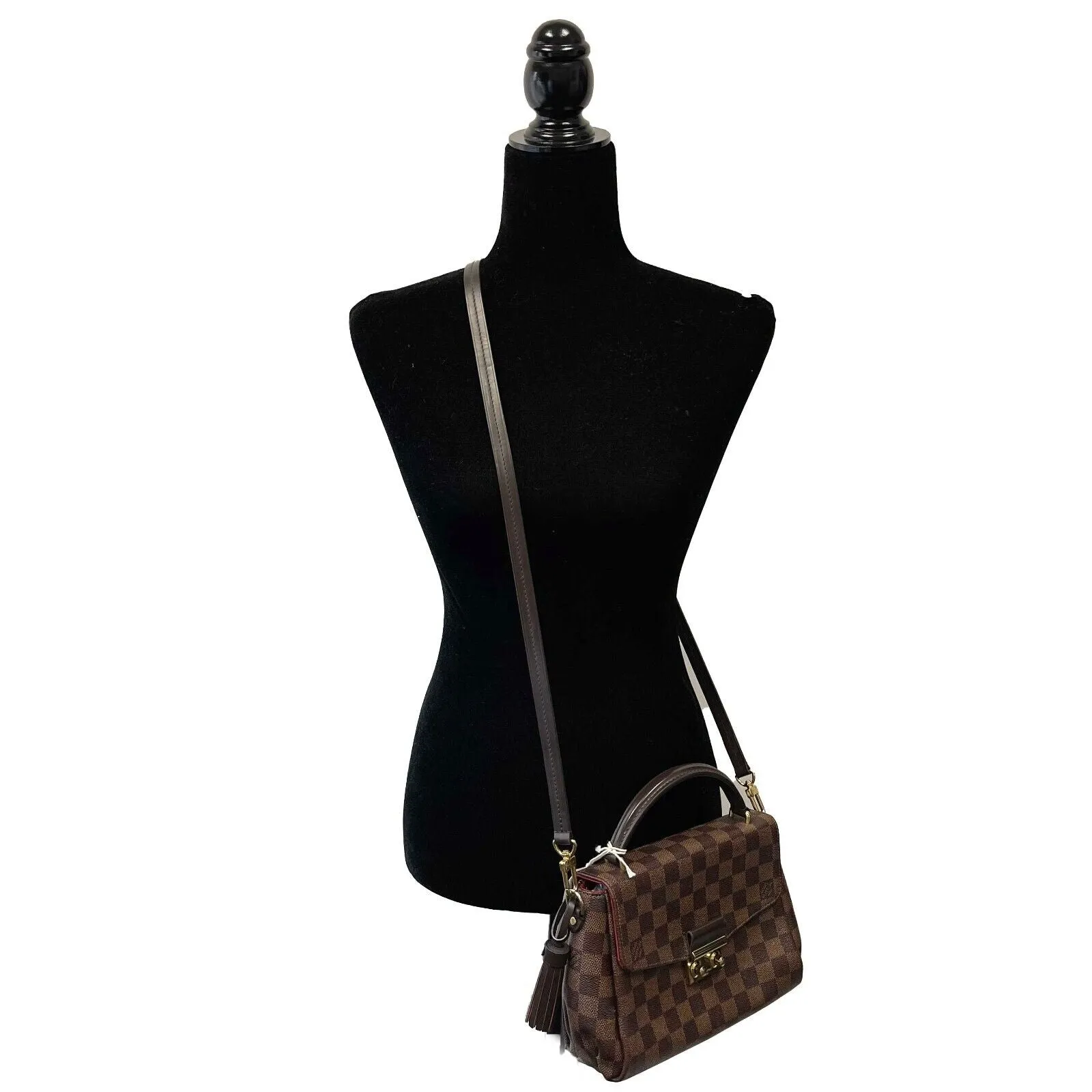 Louis Vuitton - Damier Ebene Croisette - Brown Top Handle w / Crossbody Strap