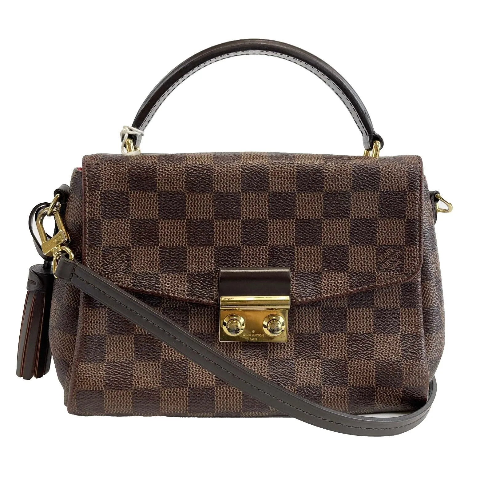 Louis Vuitton - Damier Ebene Croisette - Brown Top Handle w / Crossbody Strap
