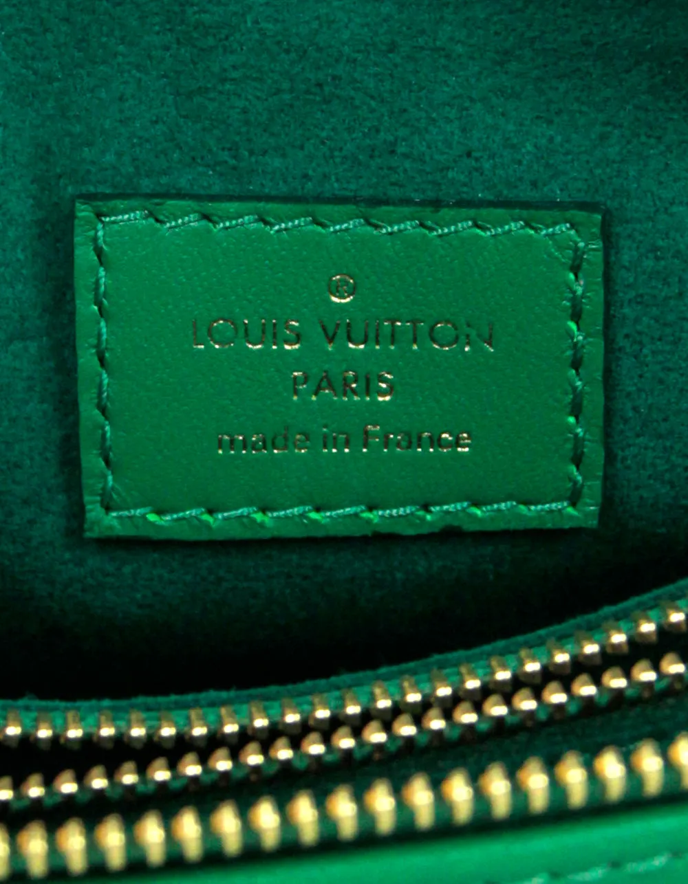Louis Vuitton Emeraude Green Lambskin Embossed Monogram Coussin BB Crossbody Bag