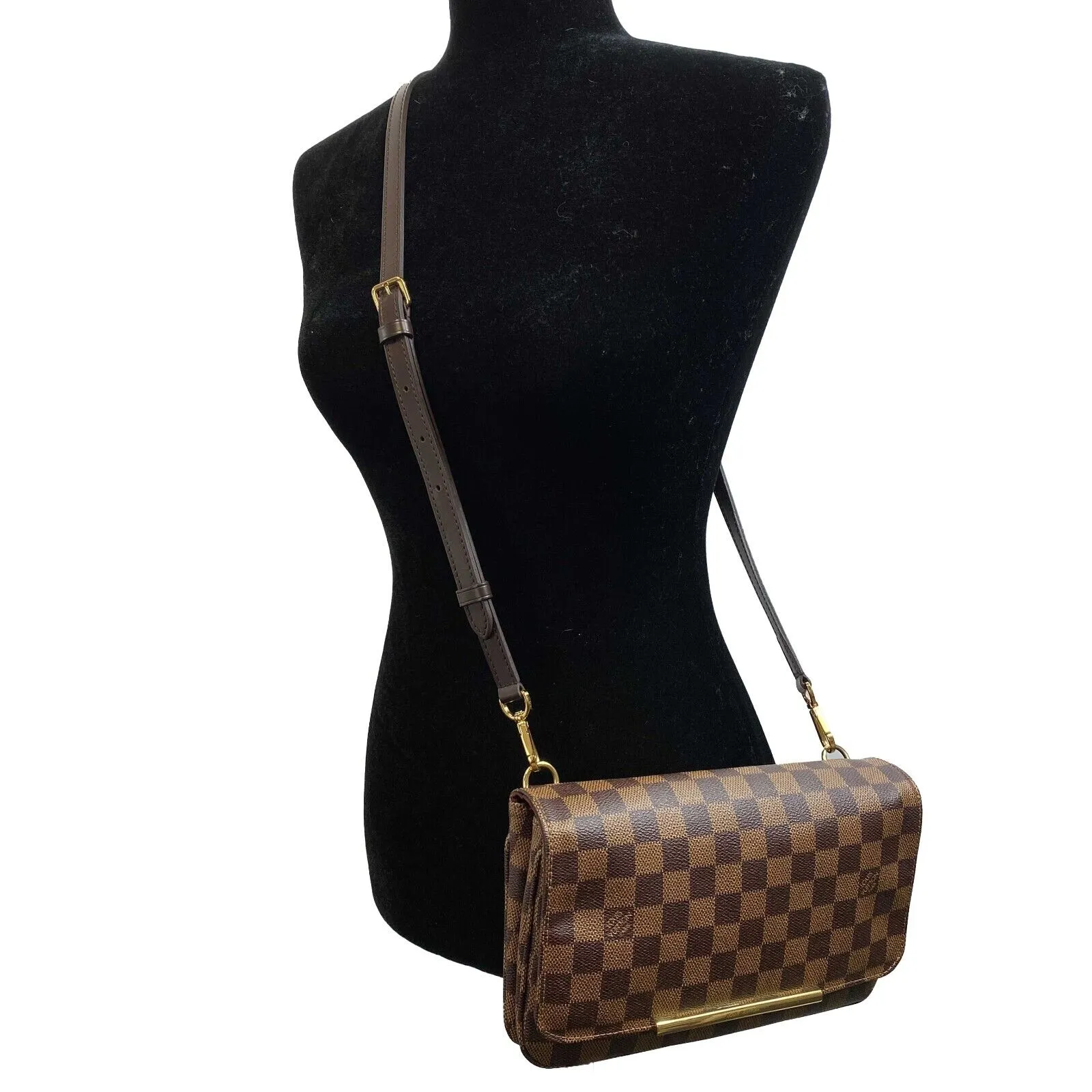 Louis Vuitton - Excellent - Hoxton PM in Damier Ebene - Brown Crossbody