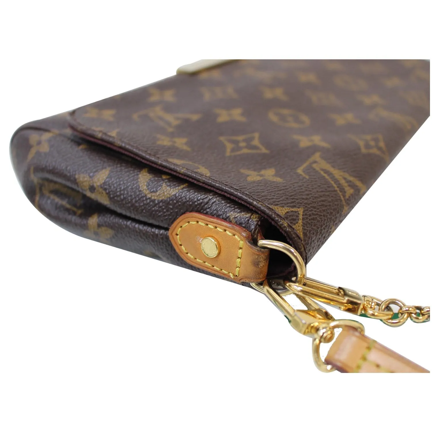 LOUIS VUITTON Favorite MM Monogram Canvas Crossbody Bag Brown