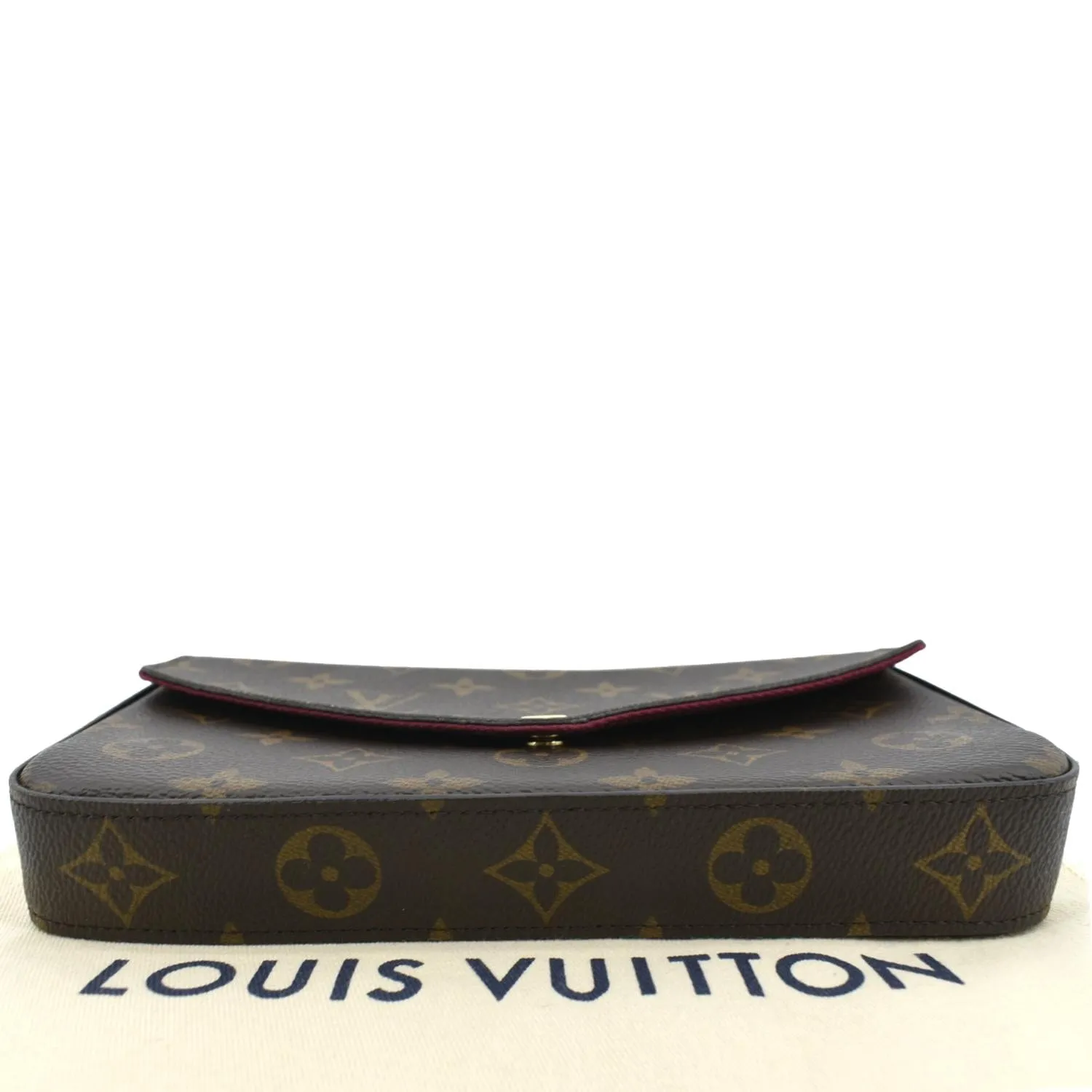 LOUIS VUITTON Felicie Monogram Canvas Pochette Crossbody Bag Fuchsia Pink