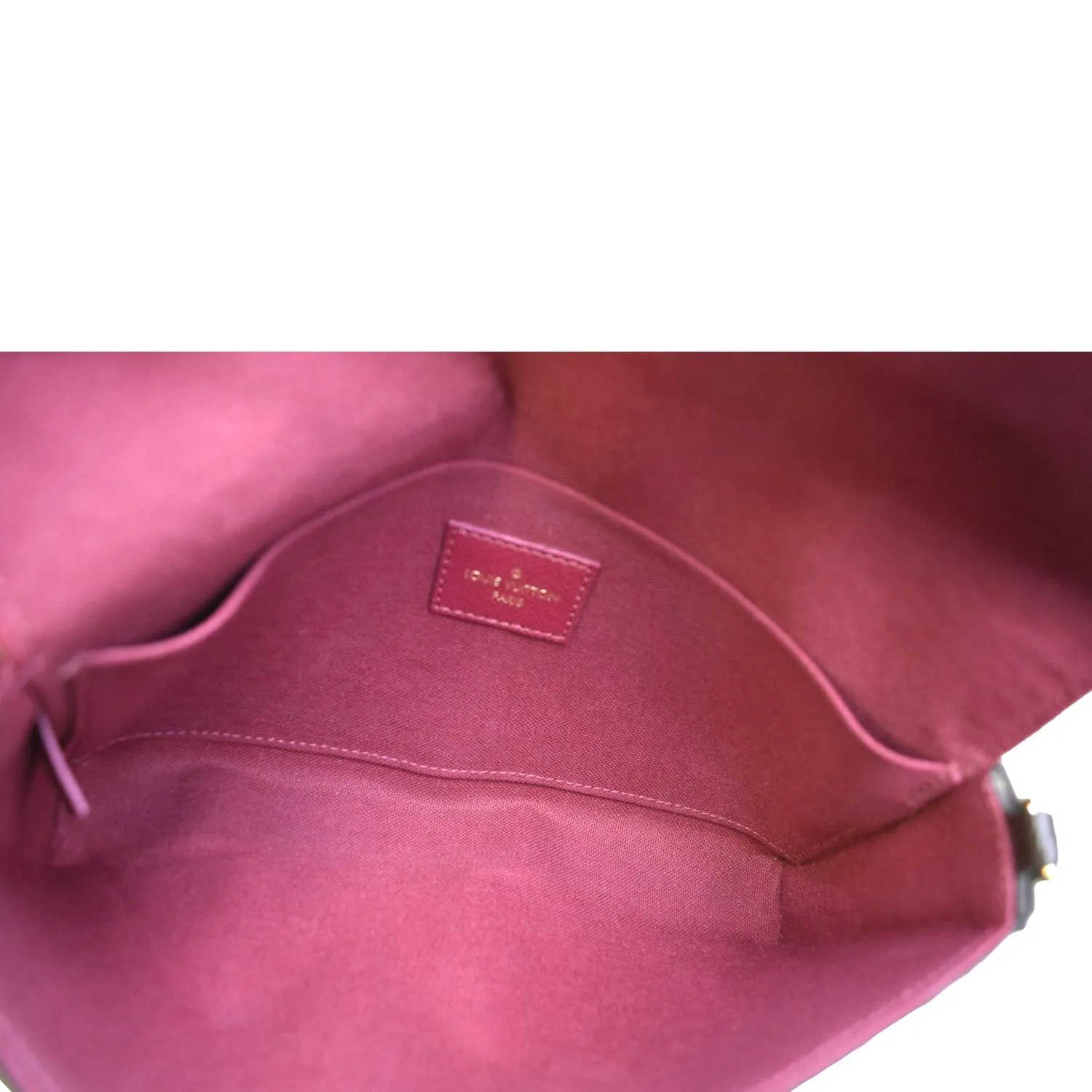 LOUIS VUITTON Felicie Monogram Canvas Pochette Crossbody Bag Fuchsia Pink