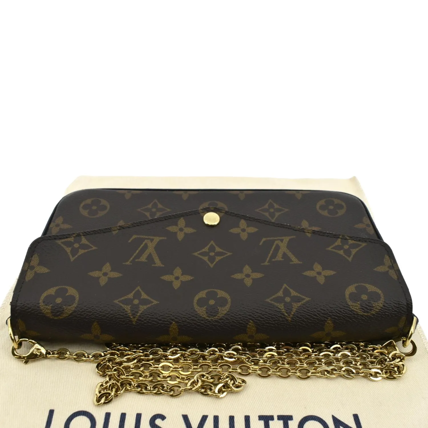 LOUIS VUITTON Felicie Monogram Canvas Pochette Crossbody Bag Fuchsia Pink