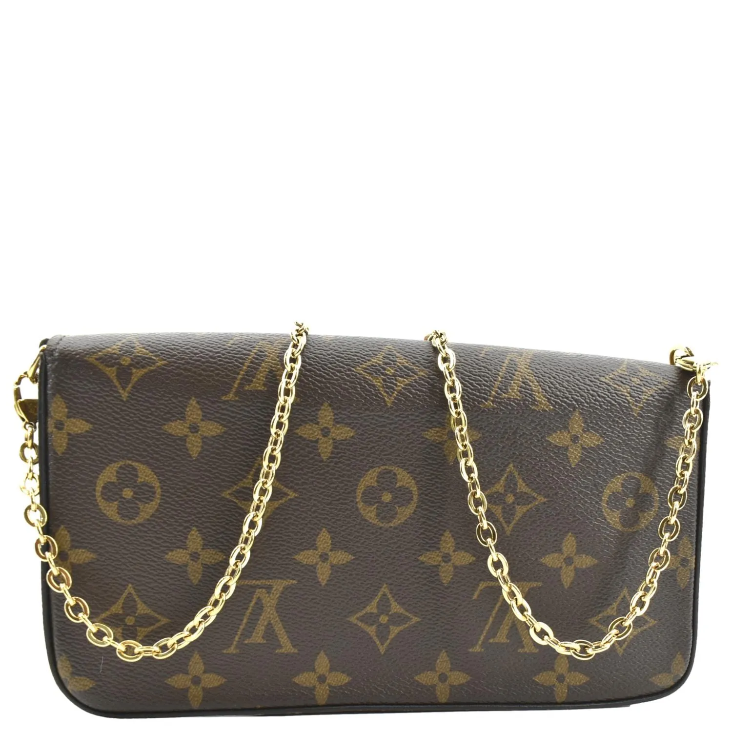 LOUIS VUITTON Felicie Monogram Canvas Pochette Crossbody Bag Fuchsia Pink
