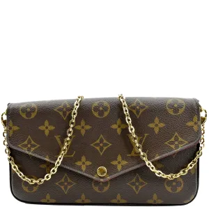 LOUIS VUITTON Felicie Monogram Canvas Pochette Crossbody Bag Fuchsia Pink