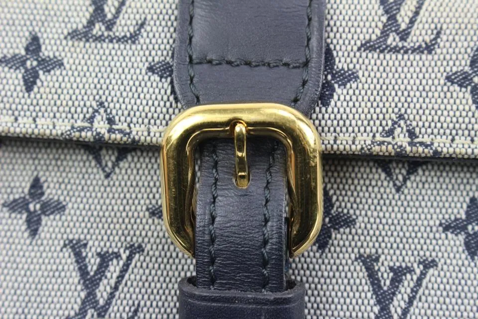 Louis Vuitton Grey x Navy Monogram Mini Lin Juliette MM Crossbody Bag 83lz418s