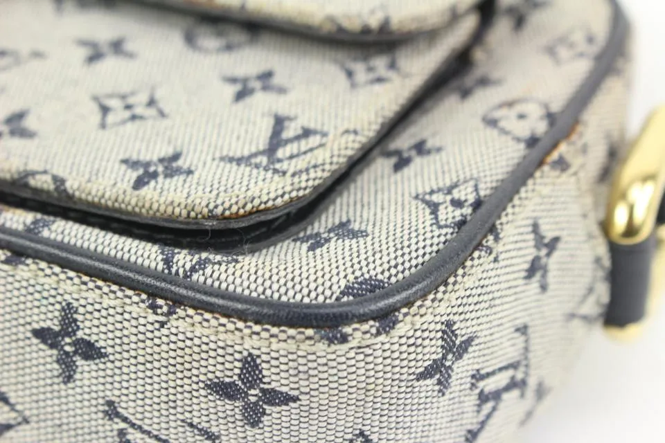 Louis Vuitton Grey x Navy Monogram Mini Lin Juliette MM Crossbody Bag 83lz418s