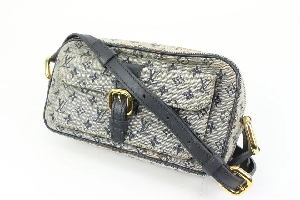 Louis Vuitton Grey x Navy Monogram Mini Lin Juliette MM Crossbody Bag 83lz418s