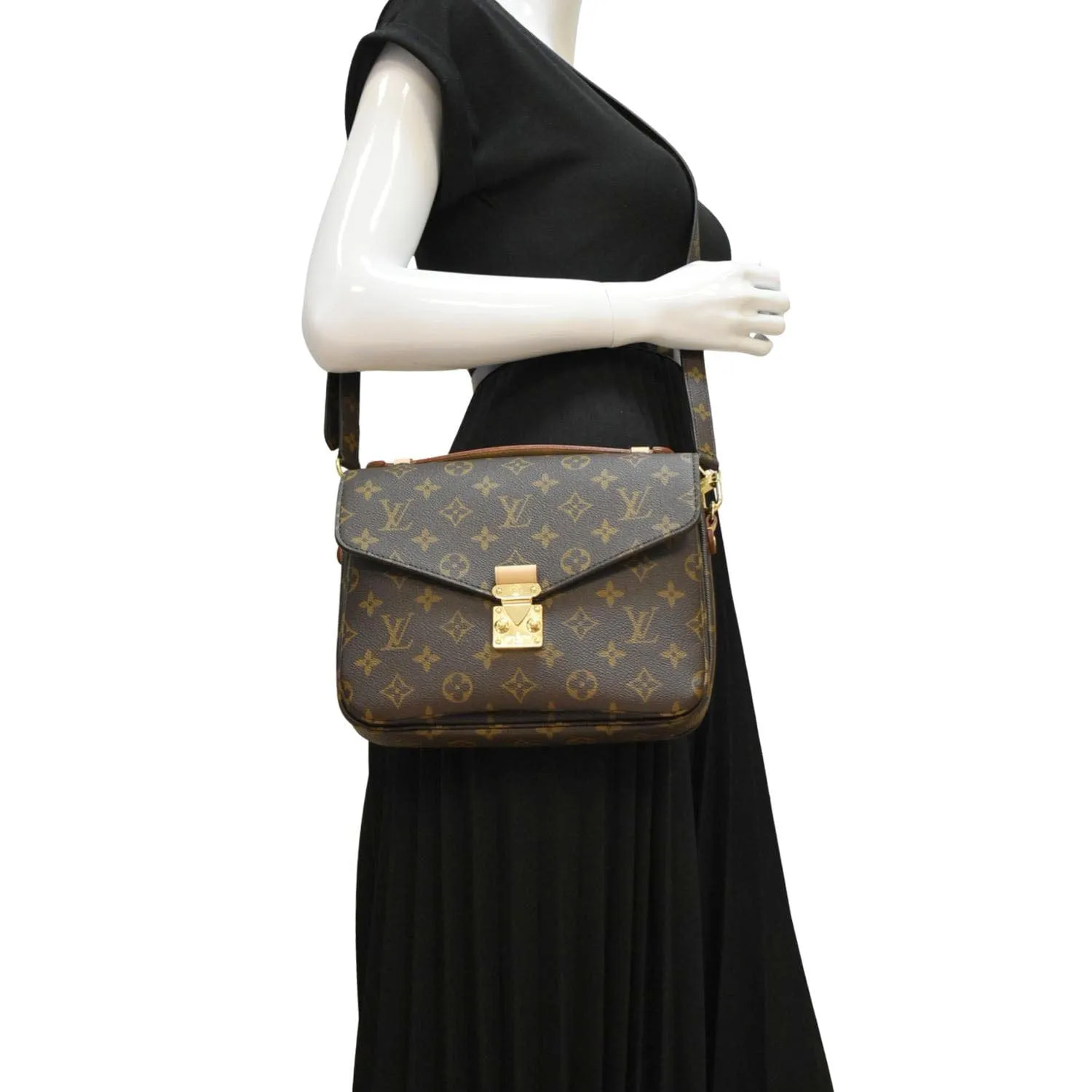 LOUIS VUITTON Metis Pochette Monogram Canvas Crossbody Bag Brown
