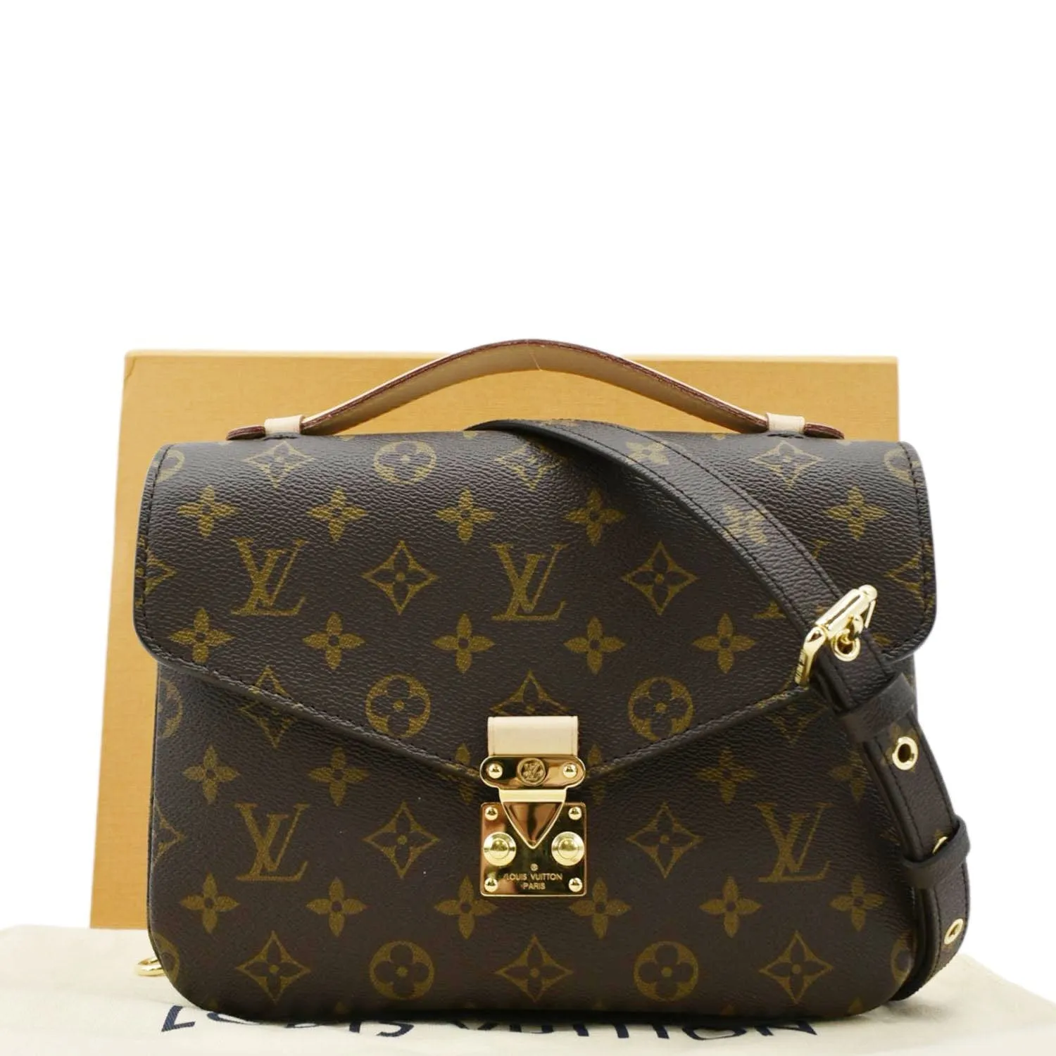 LOUIS VUITTON Metis Pochette Monogram Canvas Crossbody Bag Brown