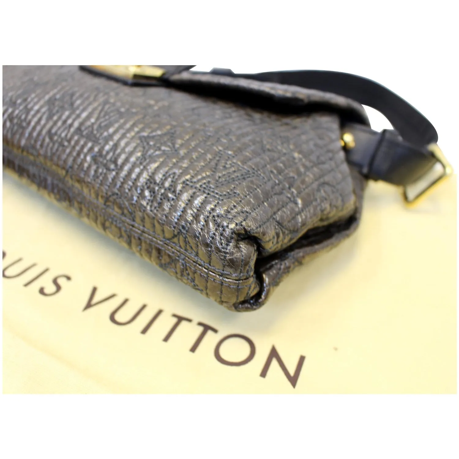 LOUIS VUITTON Motard Pochette Monogram Leather Shoulder Bag Black - Last Call