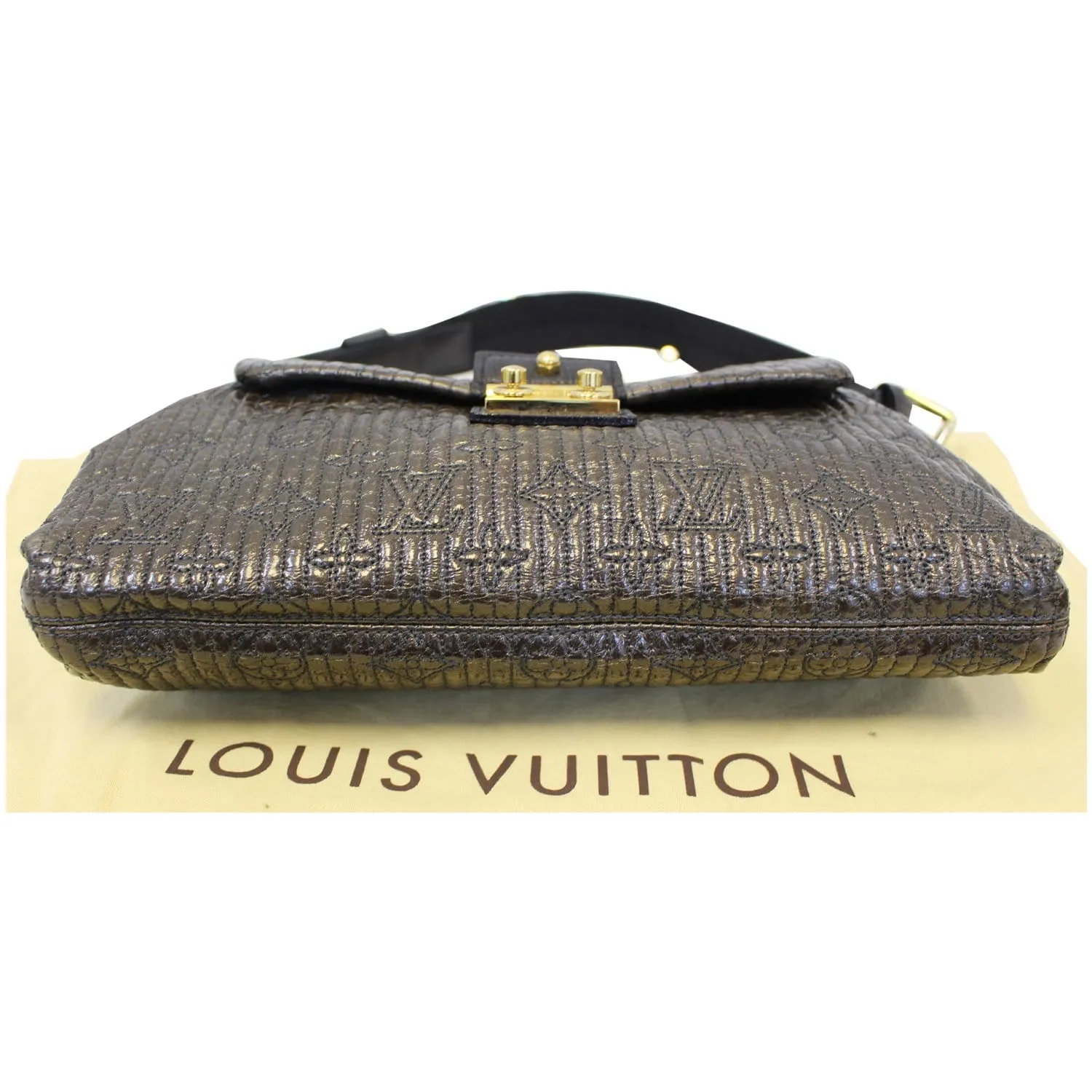 LOUIS VUITTON Motard Pochette Monogram Leather Shoulder Bag Black - Last Call