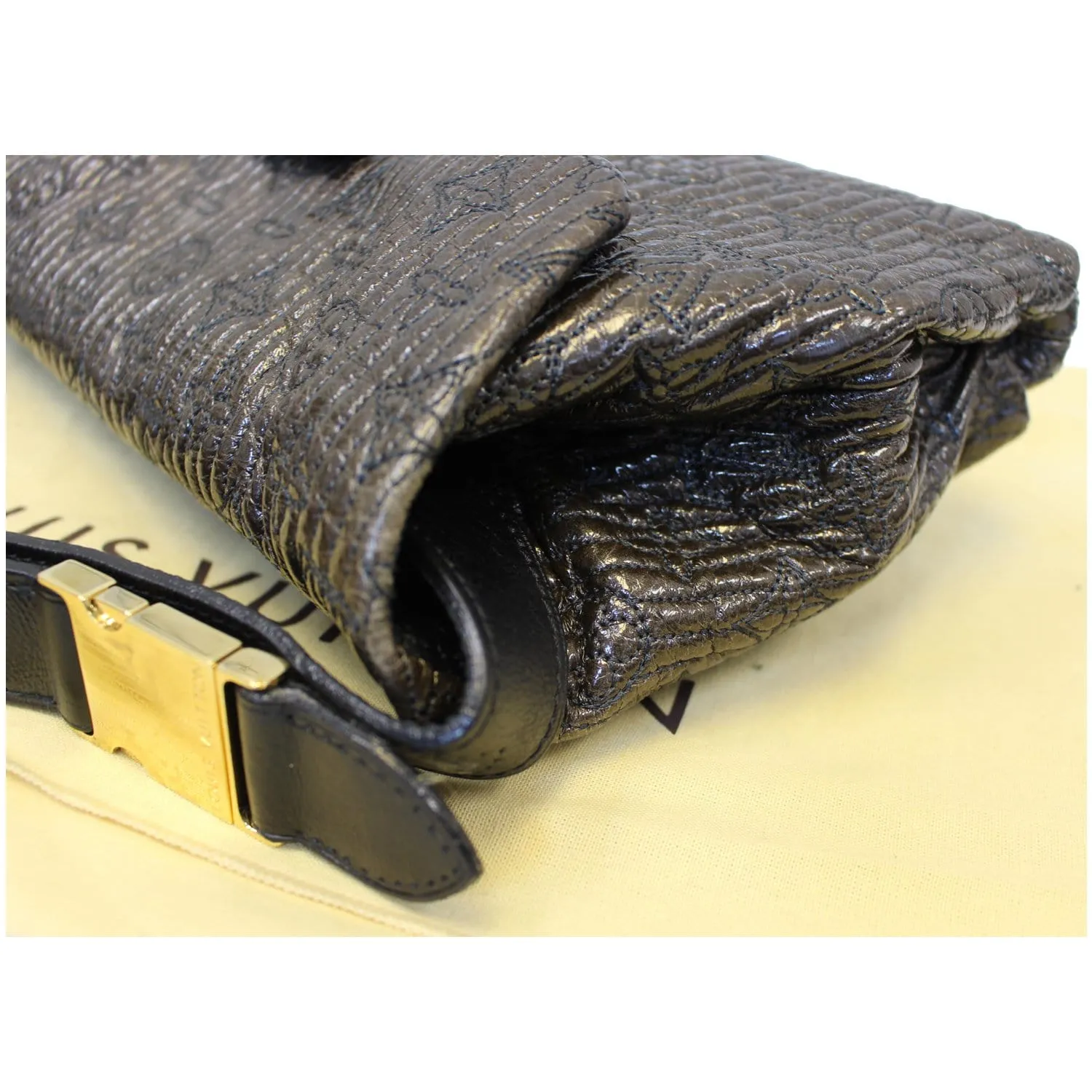 LOUIS VUITTON Motard Pochette Monogram Leather Shoulder Bag Black - Last Call