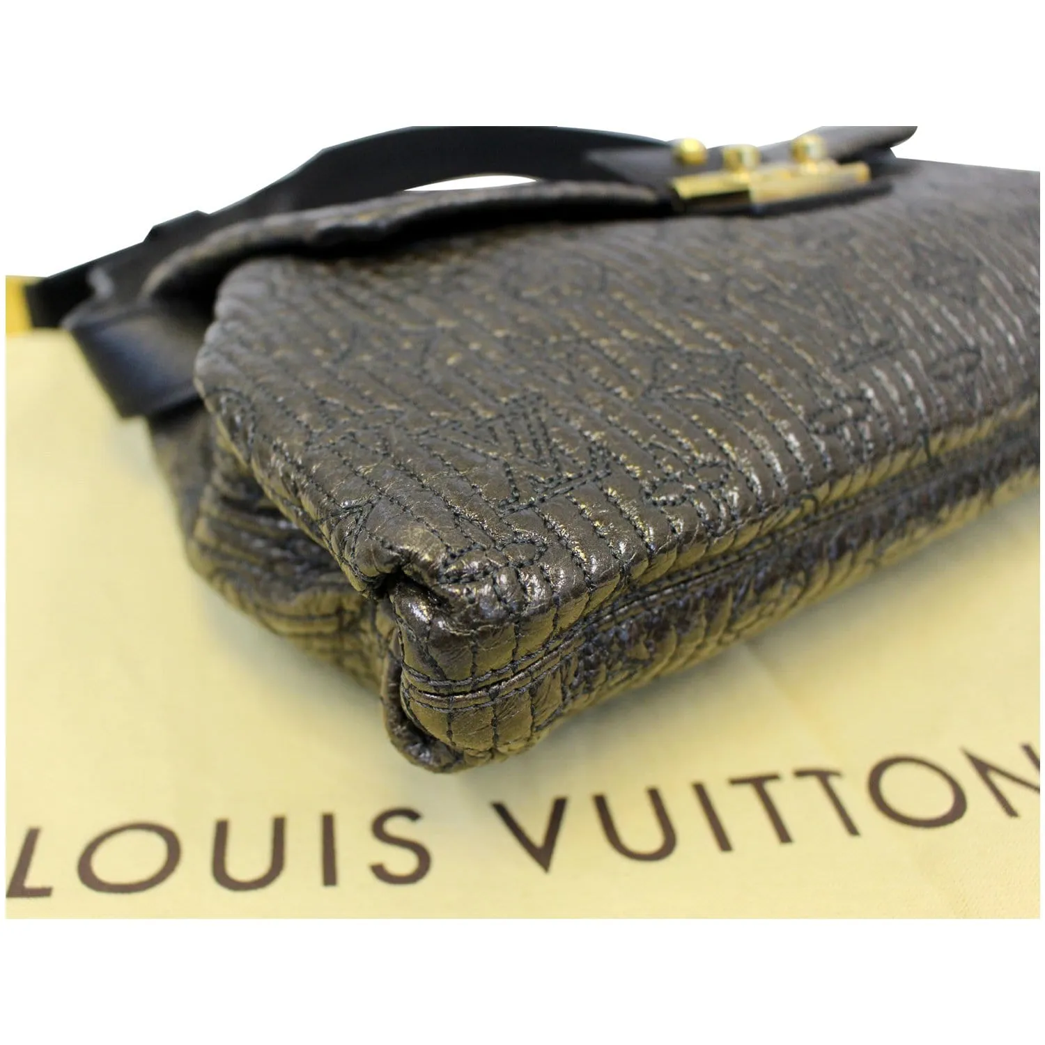 LOUIS VUITTON Motard Pochette Monogram Leather Shoulder Bag Black - Last Call