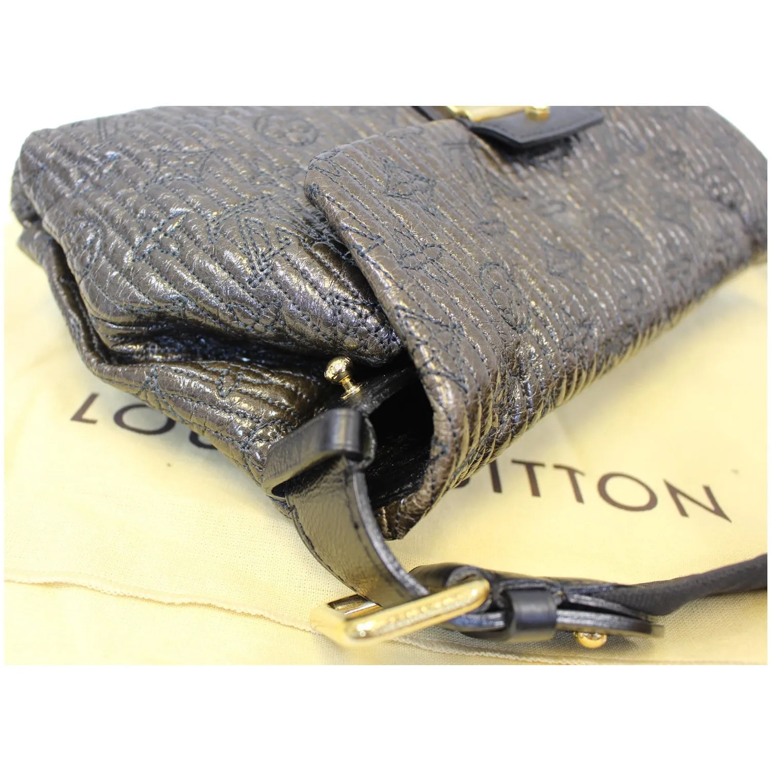LOUIS VUITTON Motard Pochette Monogram Leather Shoulder Bag Black - Last Call