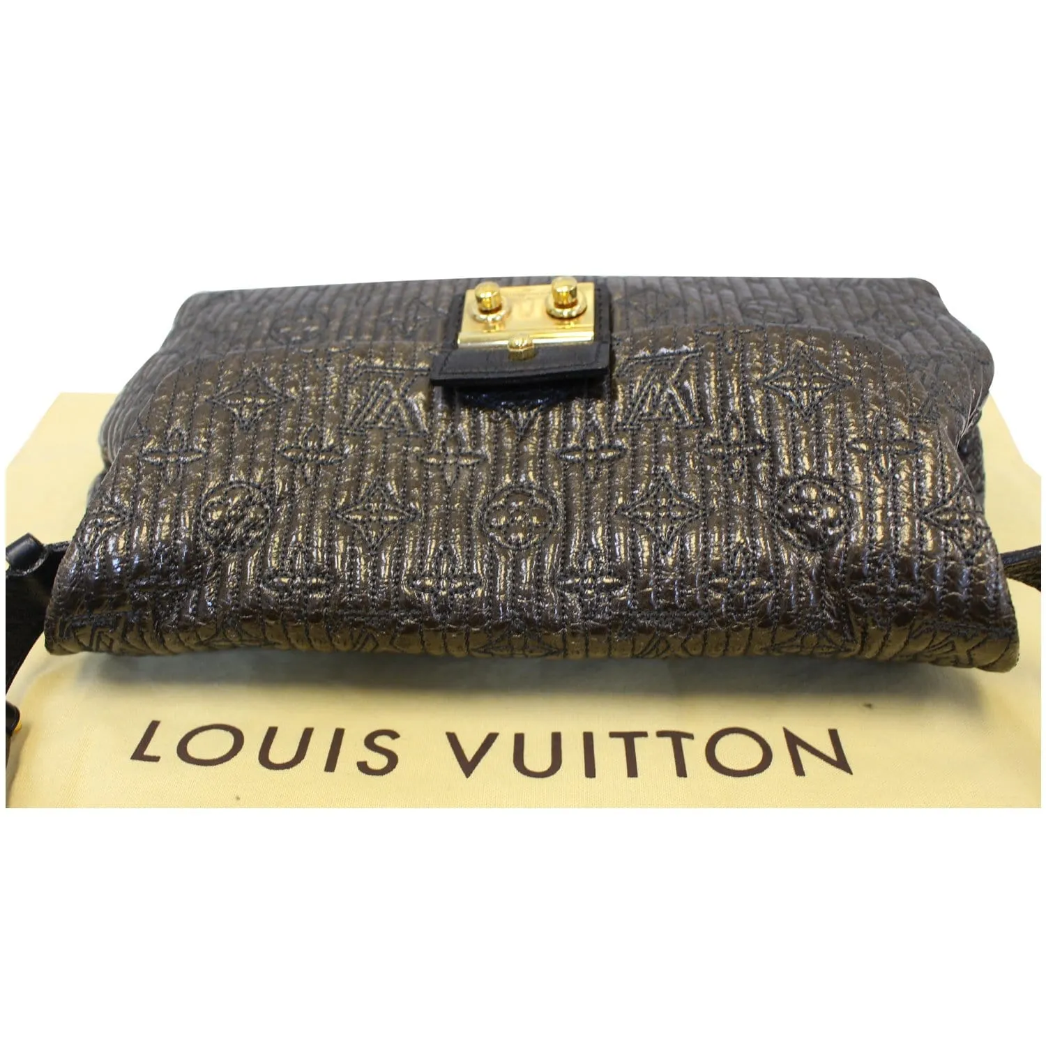 LOUIS VUITTON Motard Pochette Monogram Leather Shoulder Bag Black - Last Call