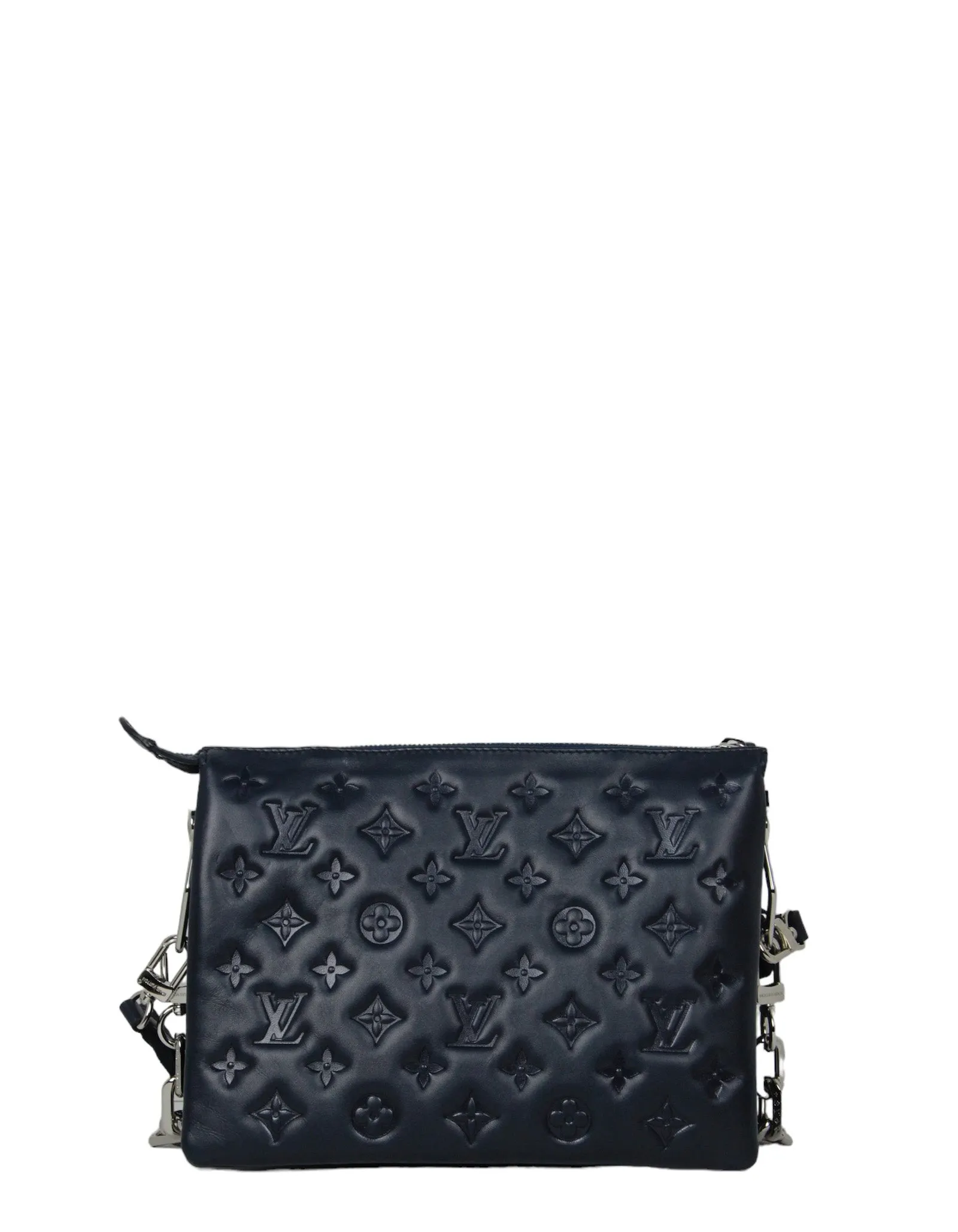 Louis Vuitton Navy Lambskin Monogram Coussin PM
