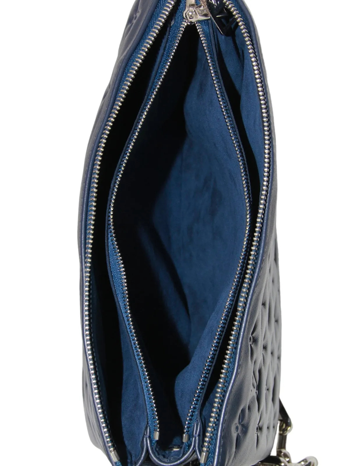 Louis Vuitton Navy Lambskin Monogram Coussin PM