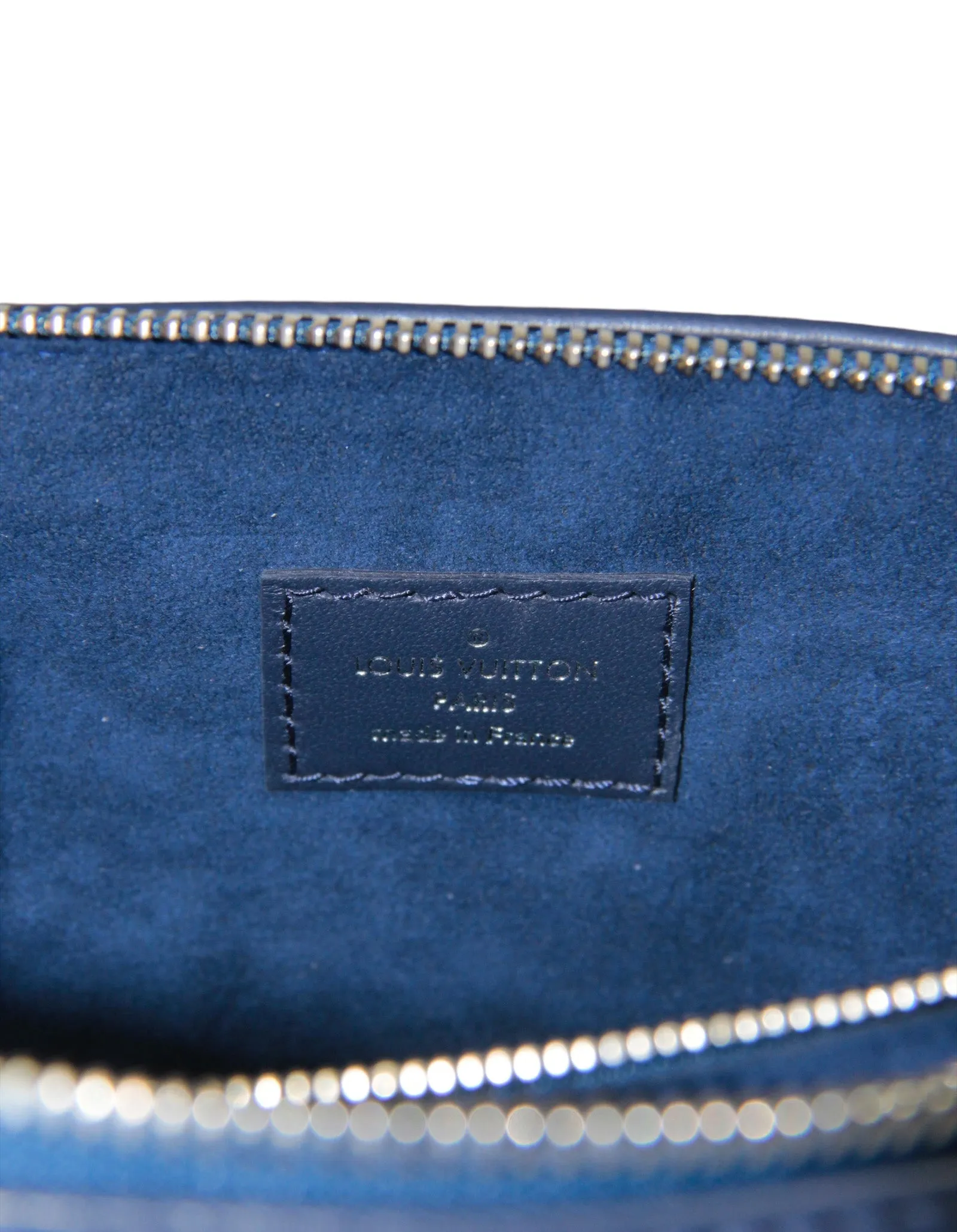 Louis Vuitton Navy Lambskin Monogram Coussin PM