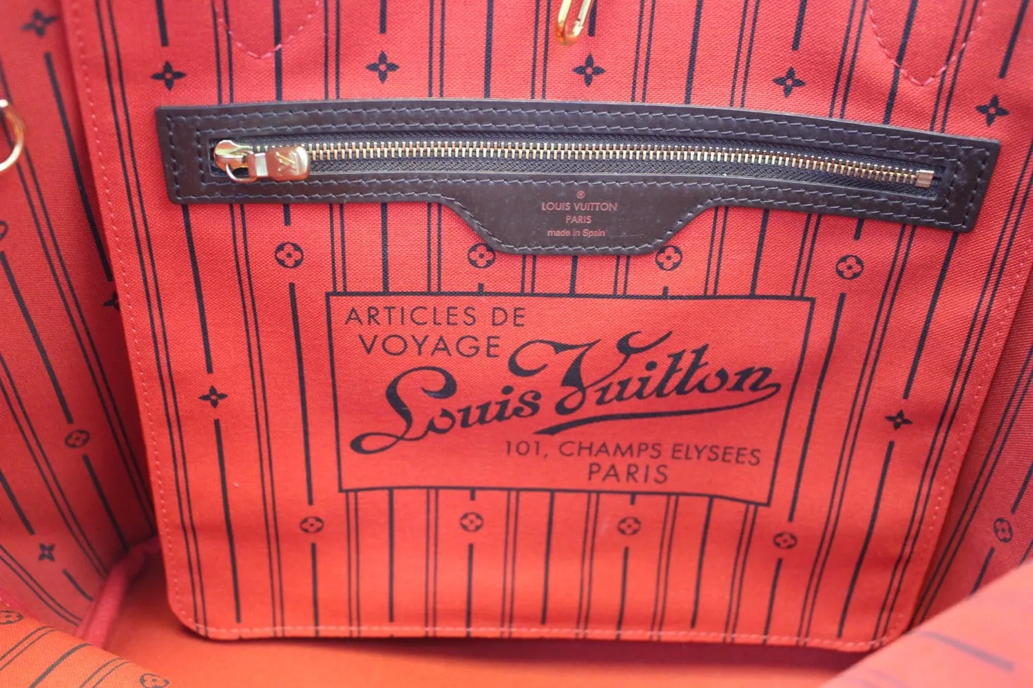 LOUIS VUITTON Neverfull MM Damier Ebene Shoulder Bag