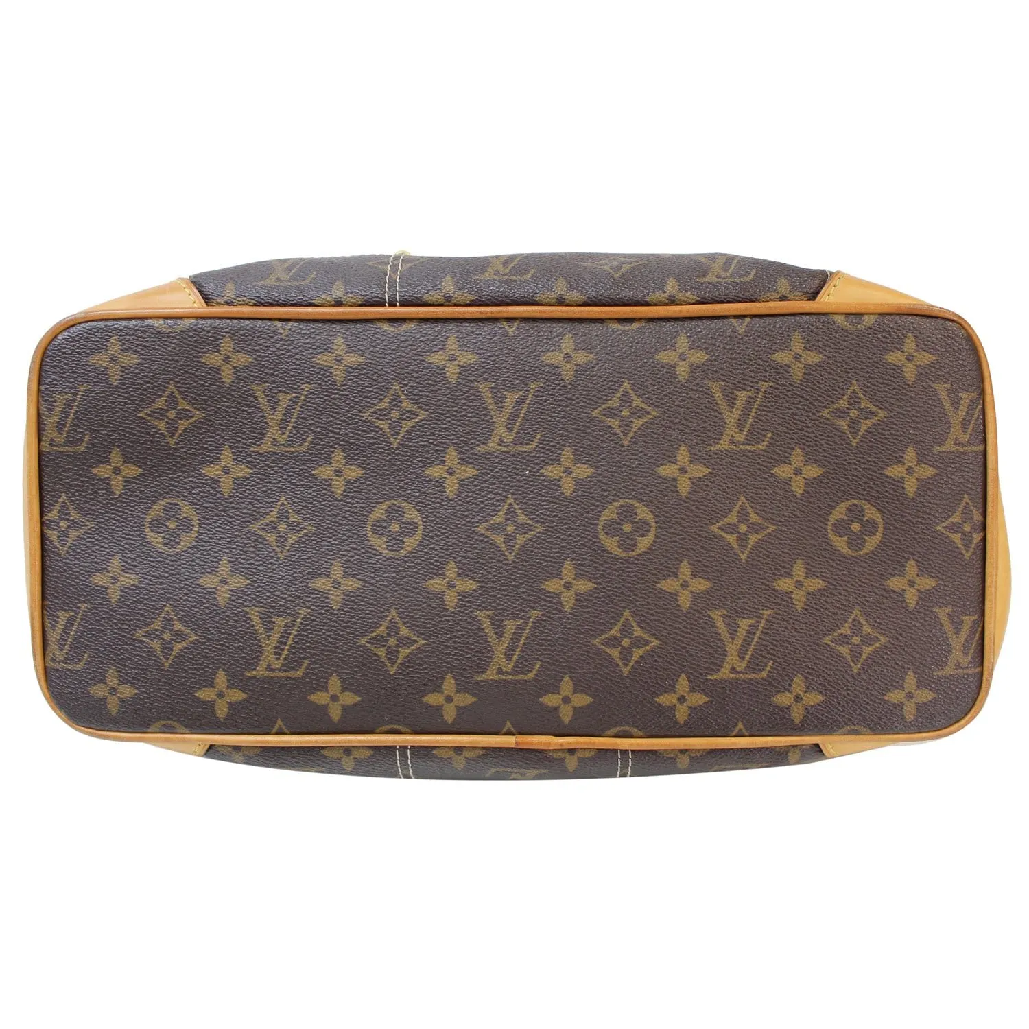 LOUIS VUITTON Riveting Monogram Canvas Tote Bag Brown - 15% OFF