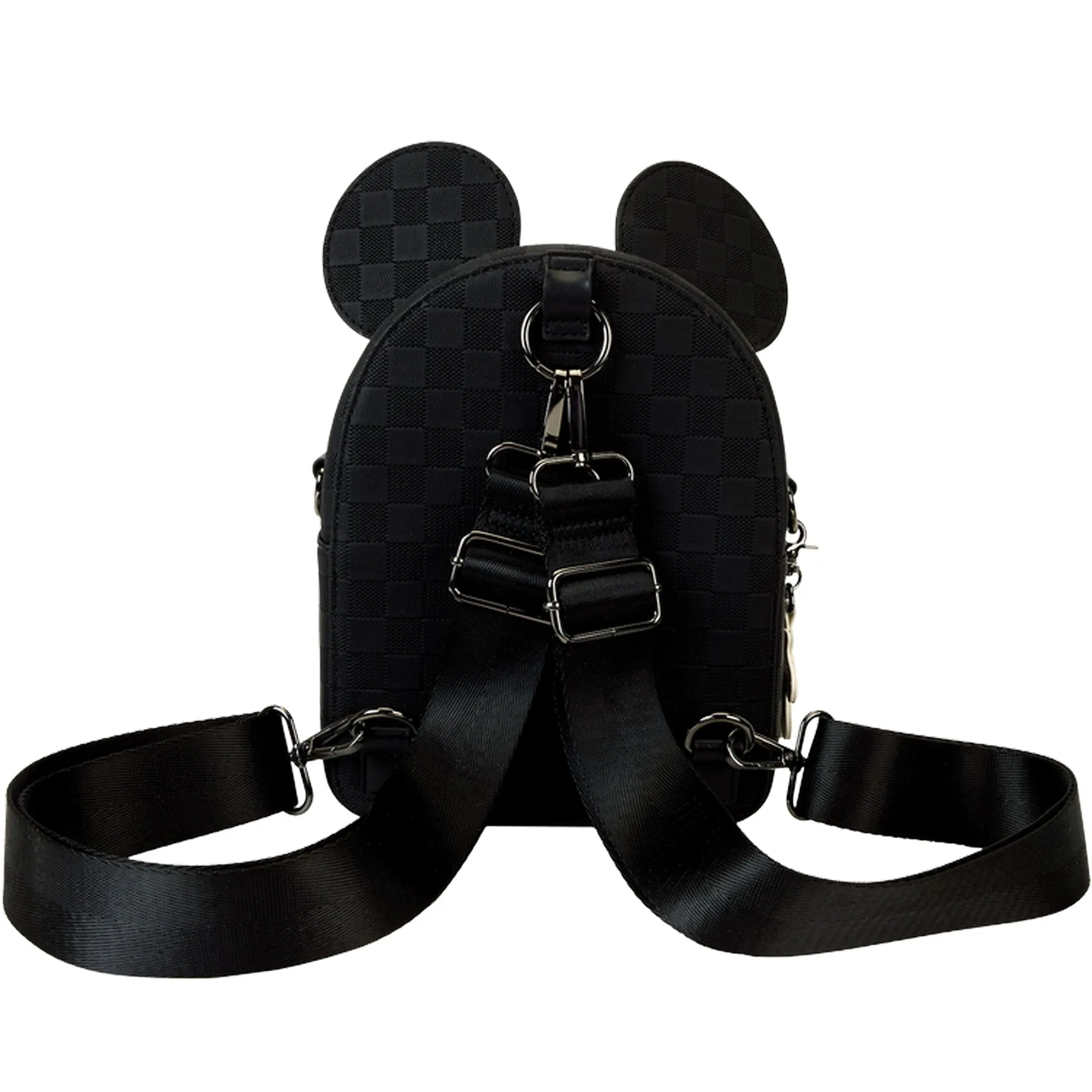 Loungefly Disney Mickey Mouse Checkered Texture Convertible Mini Backpack & Crossbody Bag