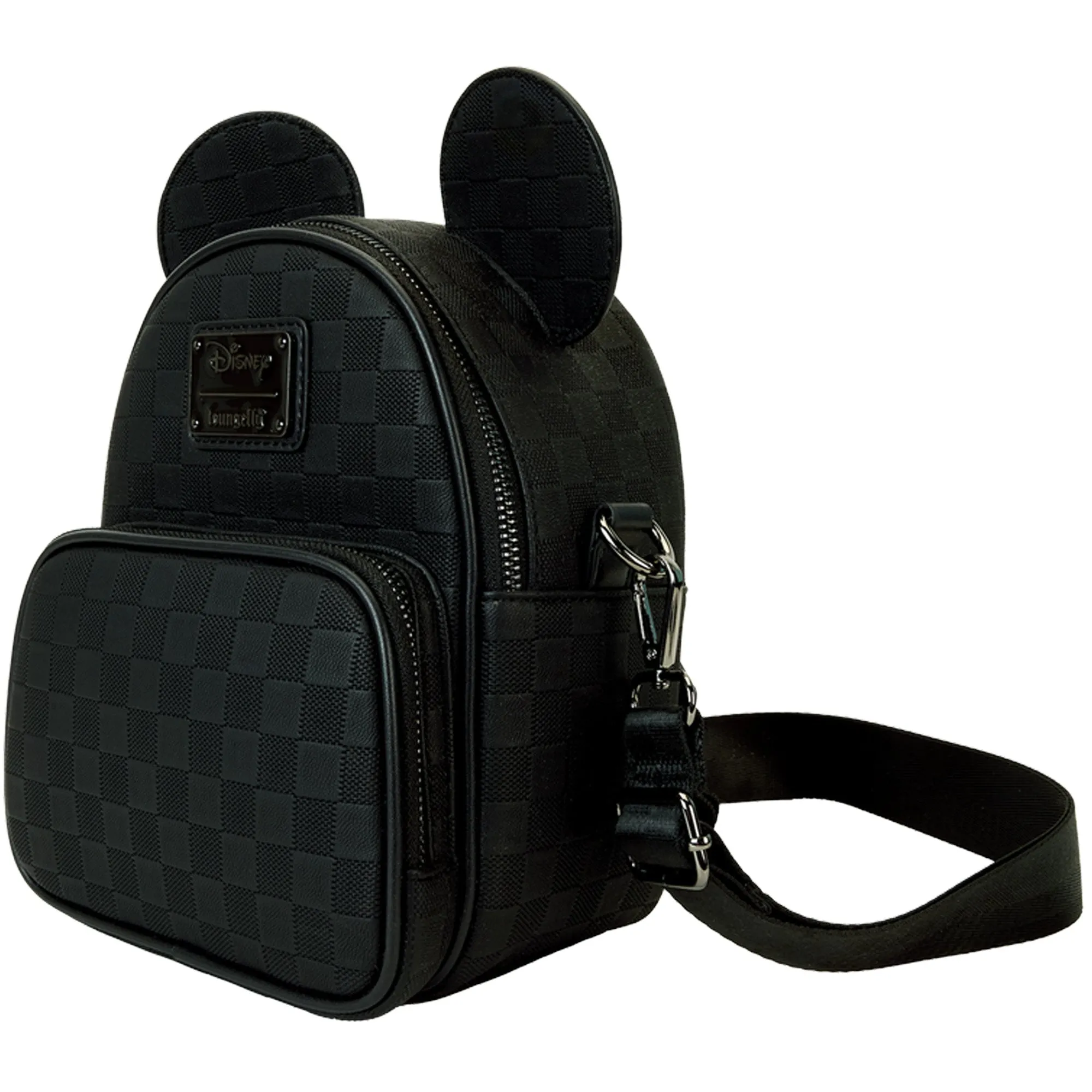 Loungefly Disney Mickey Mouse Checkered Texture Convertible Mini Backpack & Crossbody Bag