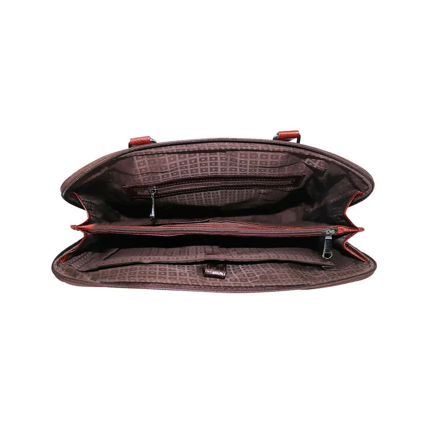 Luxury Croc-Embossed PU Leather Laptop Bag – Stylish & Professional