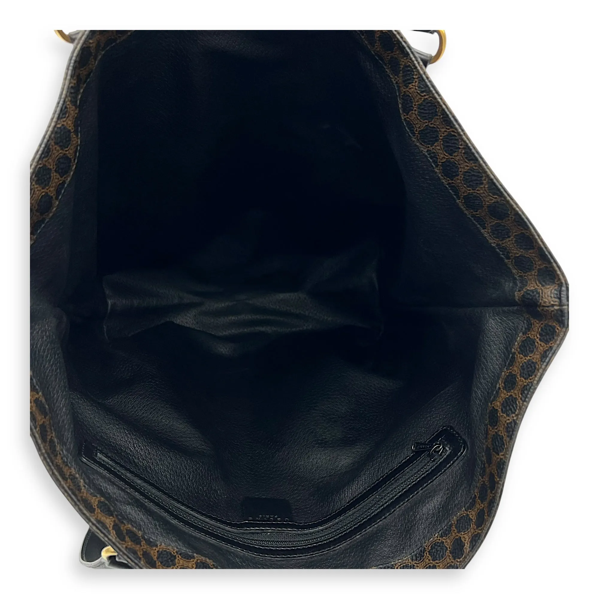 Macadam Tote Bag Black in Coated Canvas, Gold hardware