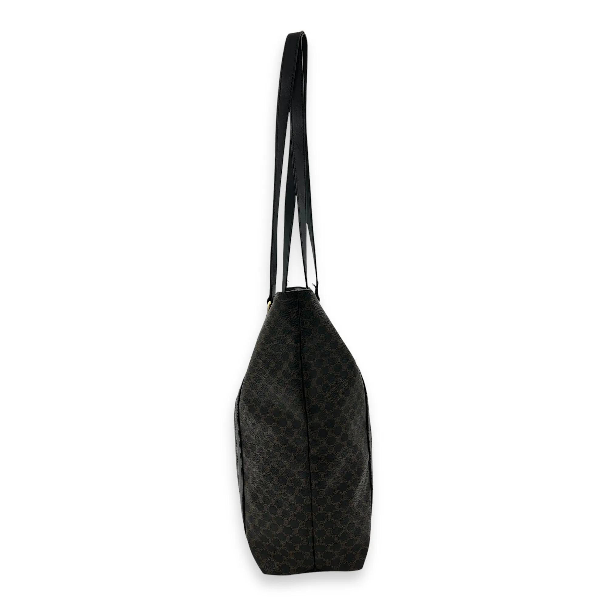 Macadam Tote Bag Black in Coated Canvas, Gold hardware