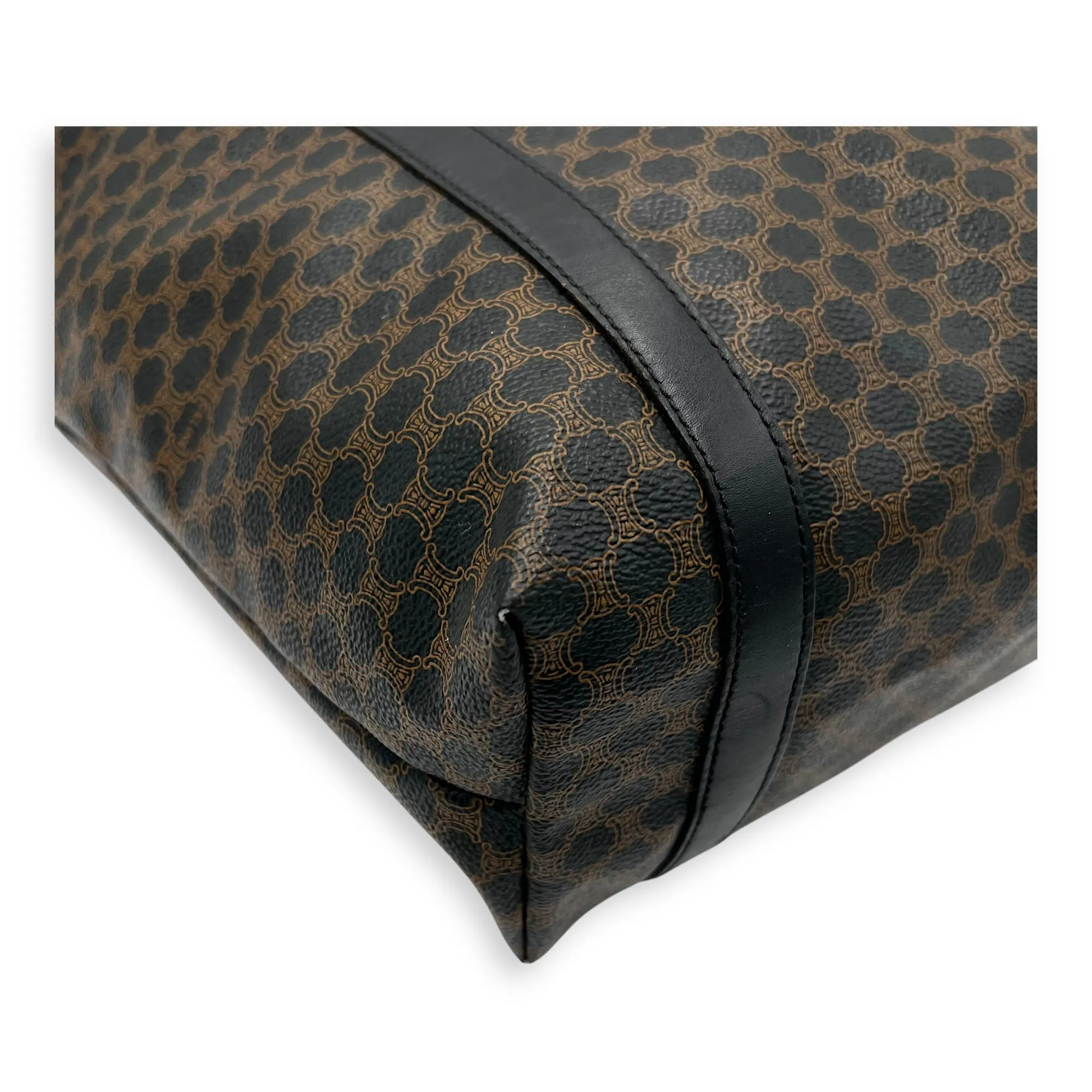 Macadam Tote Bag Black in Coated Canvas, Gold hardware