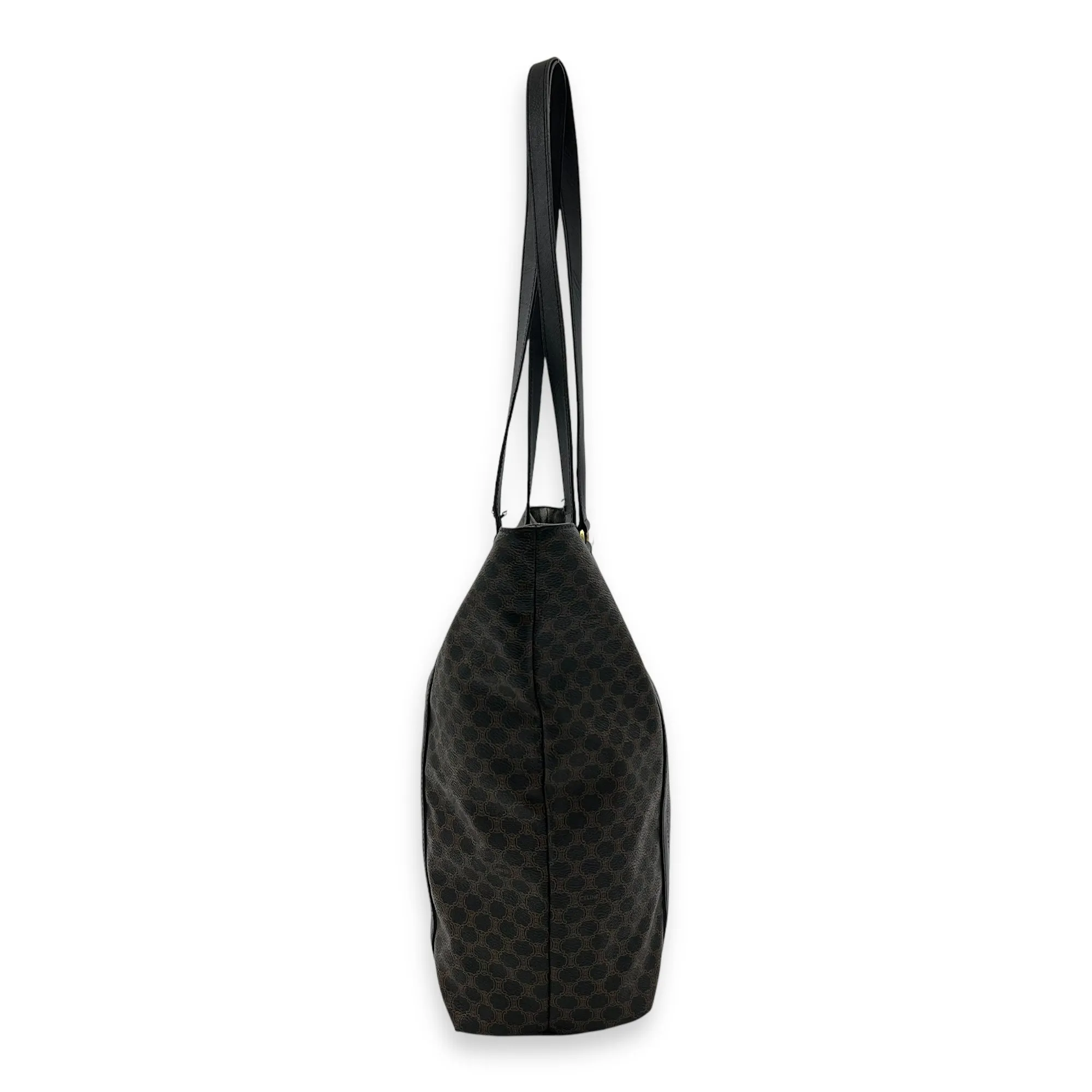 Macadam Tote Bag Black in Coated Canvas, Gold hardware