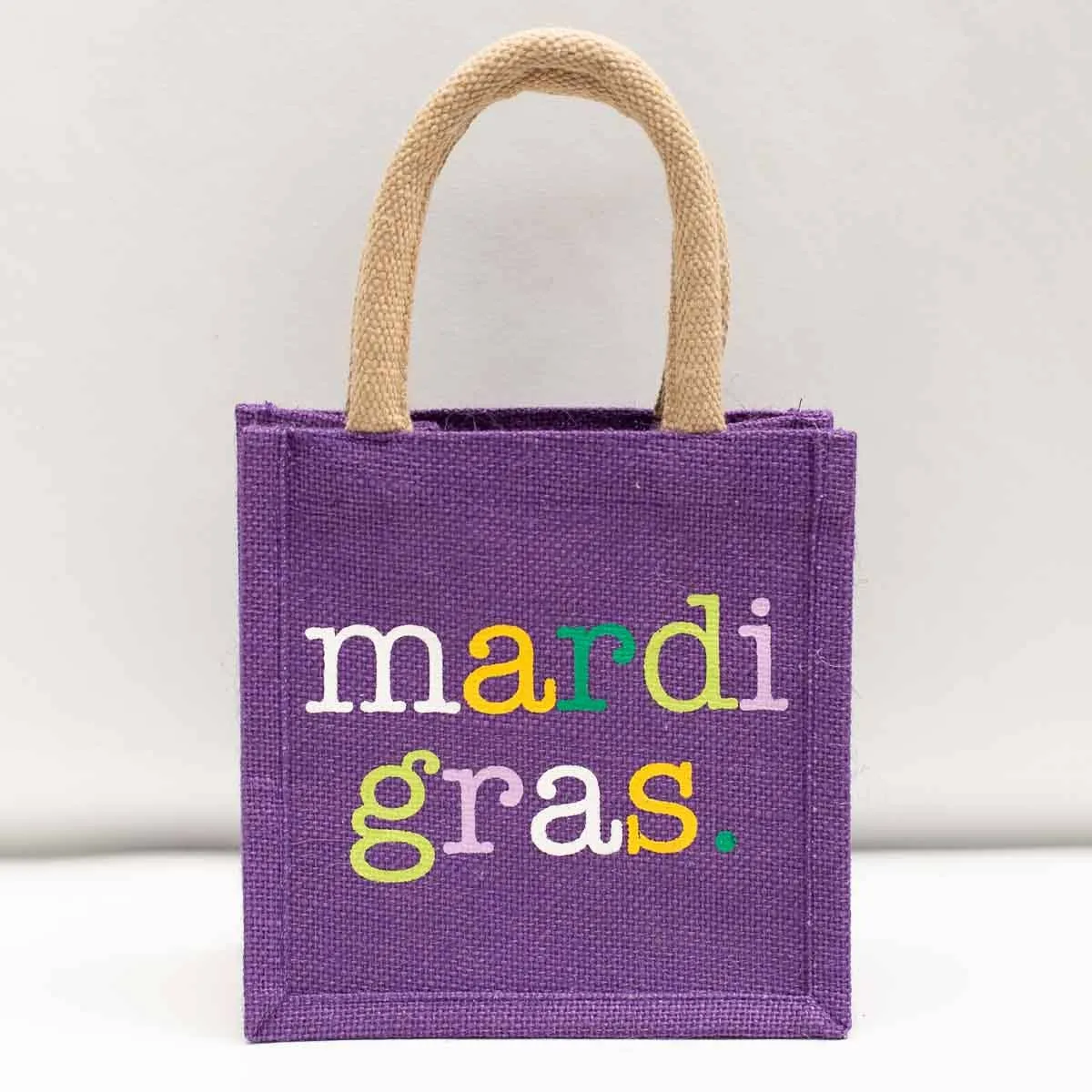 Mardi Gras Petite Gift Tote Purple/Multi 7x7x5