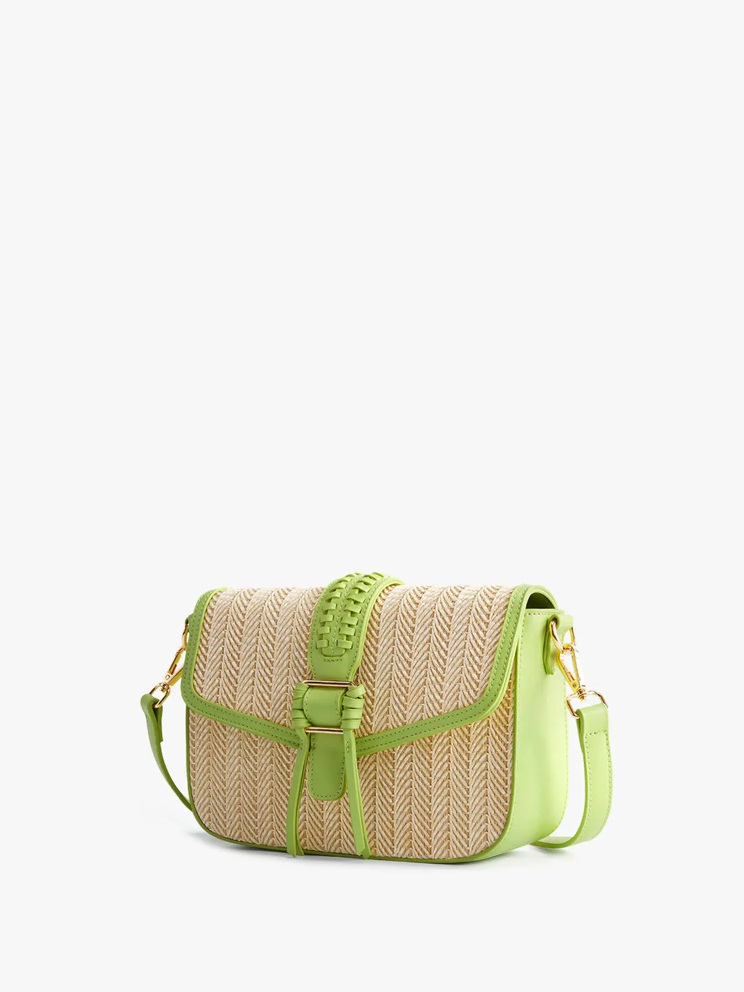 Marina Raffia Straw Crossbody Bag