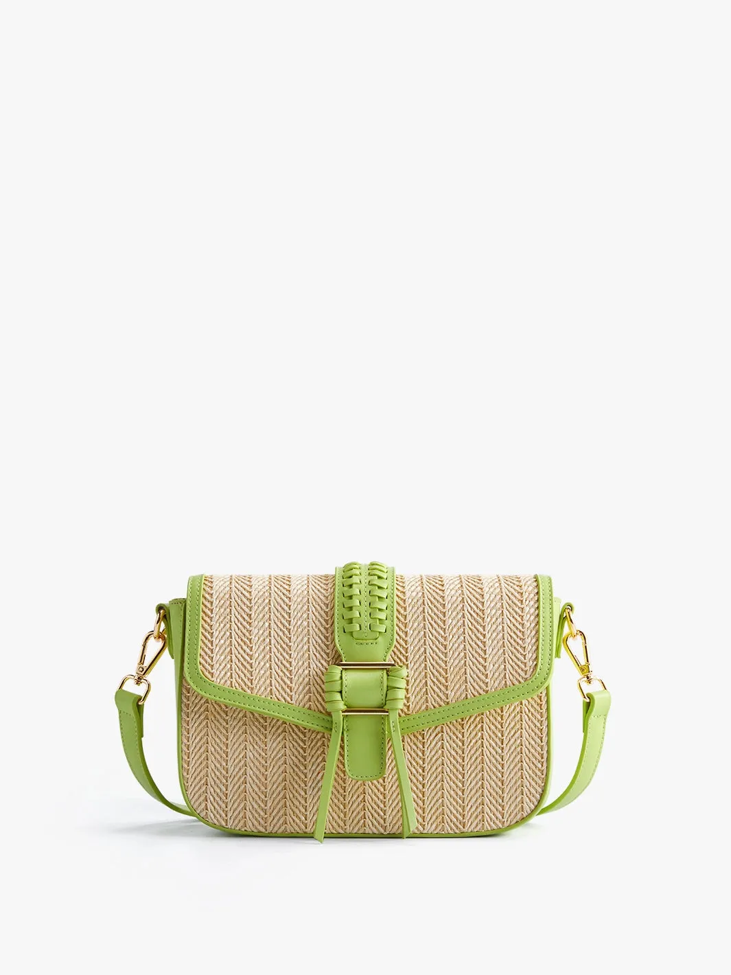 Marina Raffia Straw Crossbody Bag