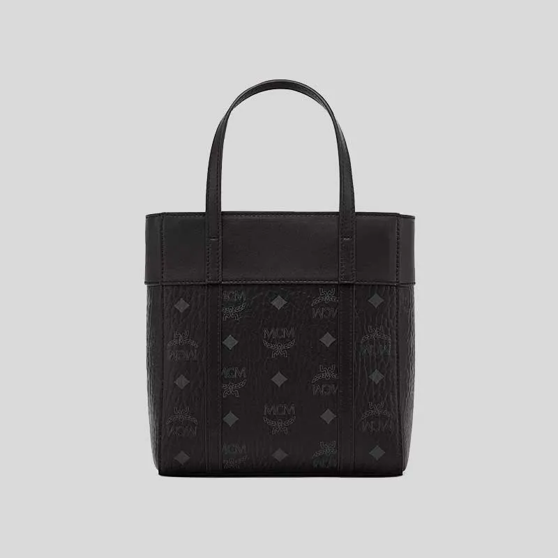 MCM Toni Top-Zip Shopper In Visetos Leather Mix Black RS-MWPDSTA01BK001