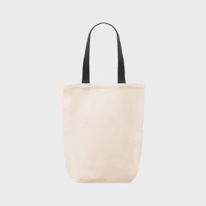 Medium natural 8oz canvas bag with base gusset and black handles