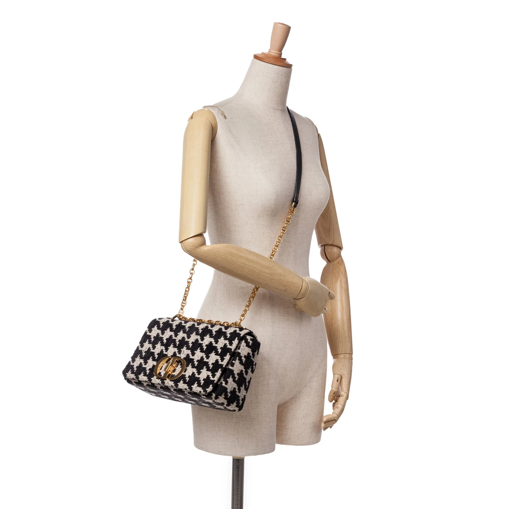 Medium Technical Canvas Macro Houndstooth Caro Bag