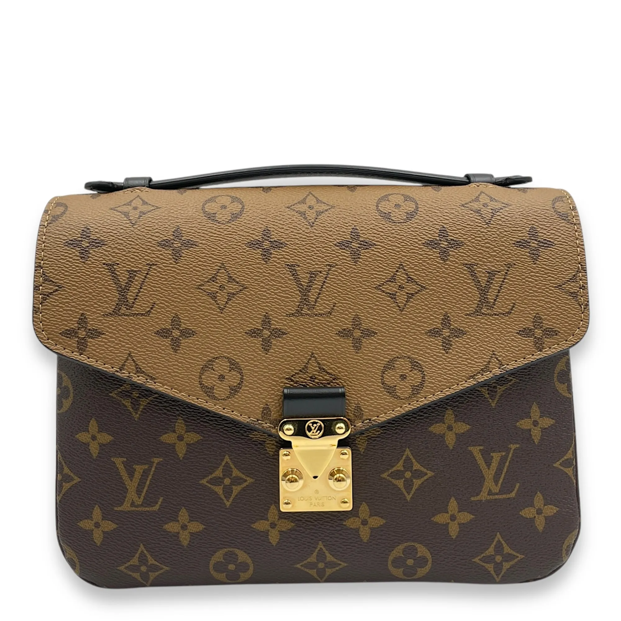 Metis MM Crossbody Bag in Coated Canvas, Gold hardware