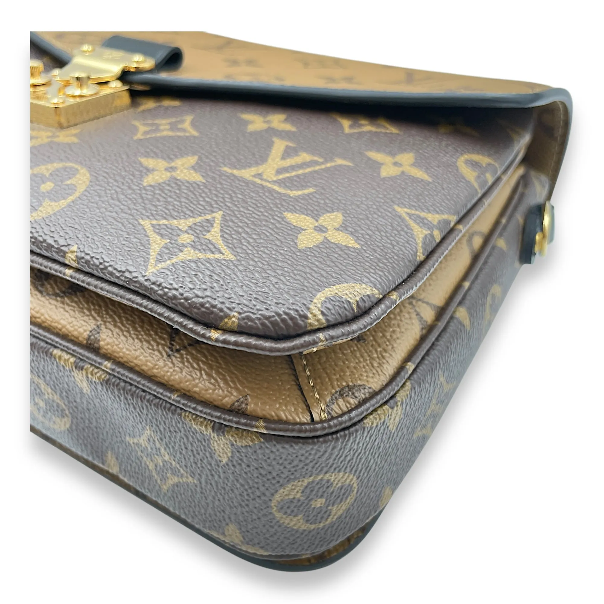 Metis MM Crossbody Bag in Coated Canvas, Gold hardware