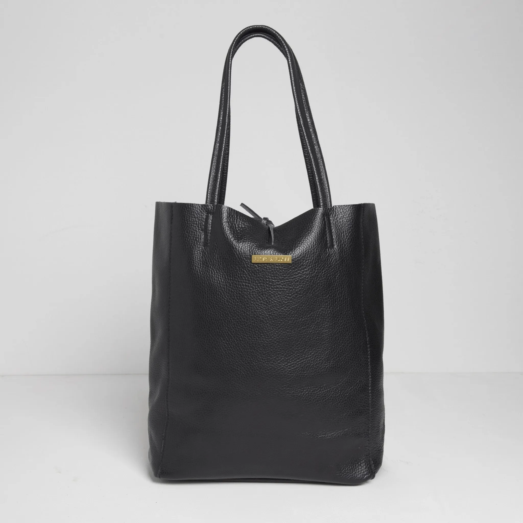 Milan - Soft Leather Tote Bag in Black