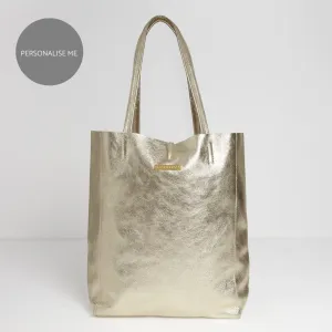 Milan - Soft Leather Tote Bag in Gold