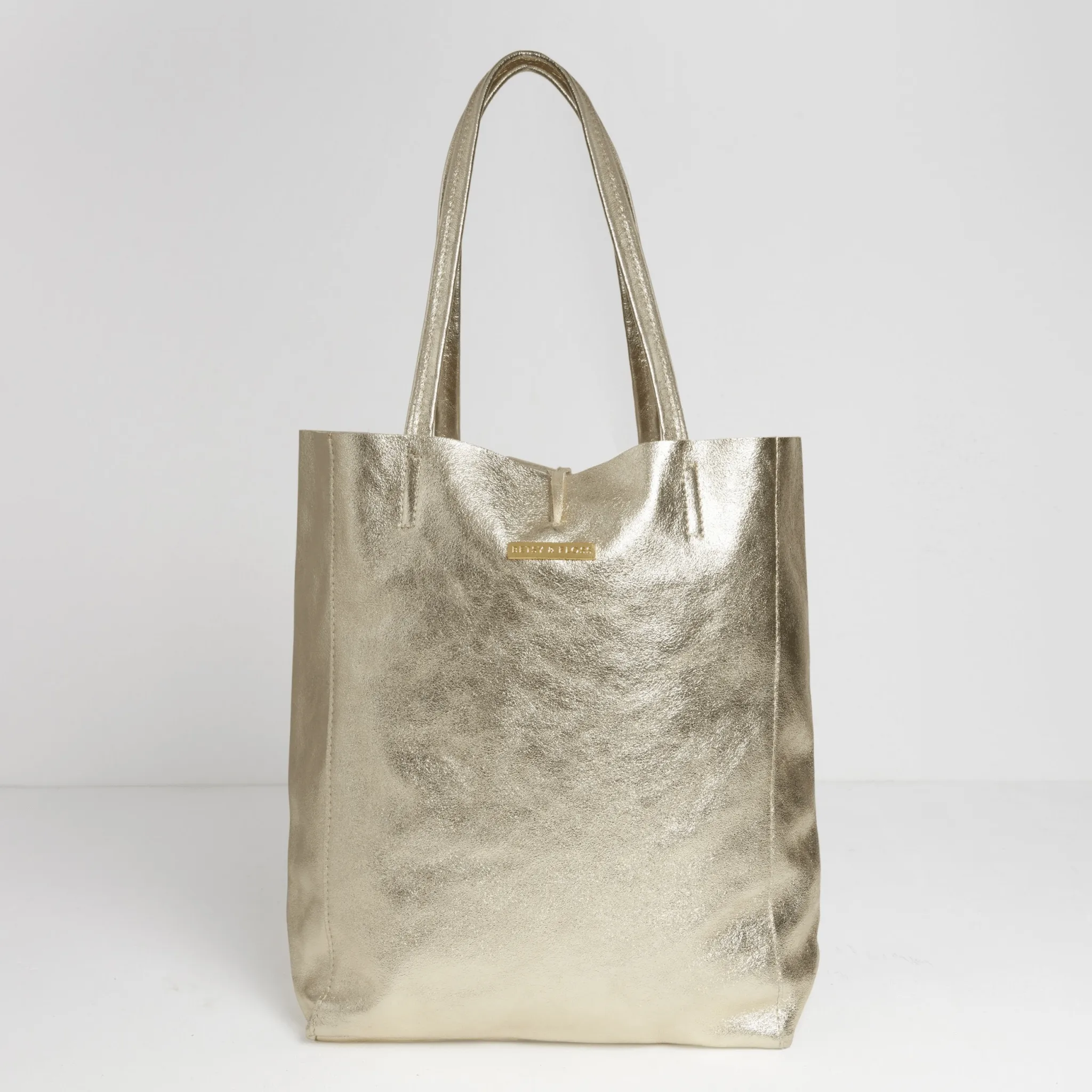 Milan - Soft Leather Tote Bag in Gold