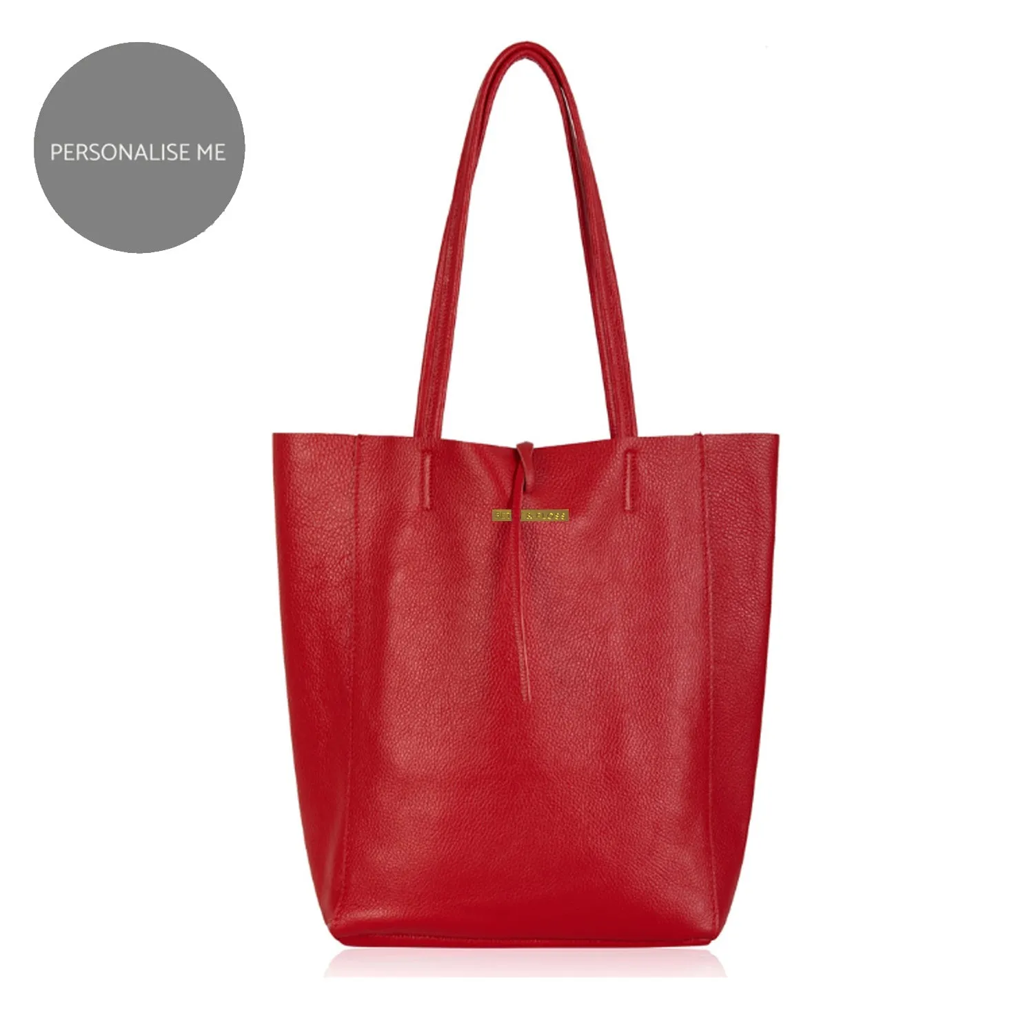 Milan - Soft Leather Tote Bag in Red