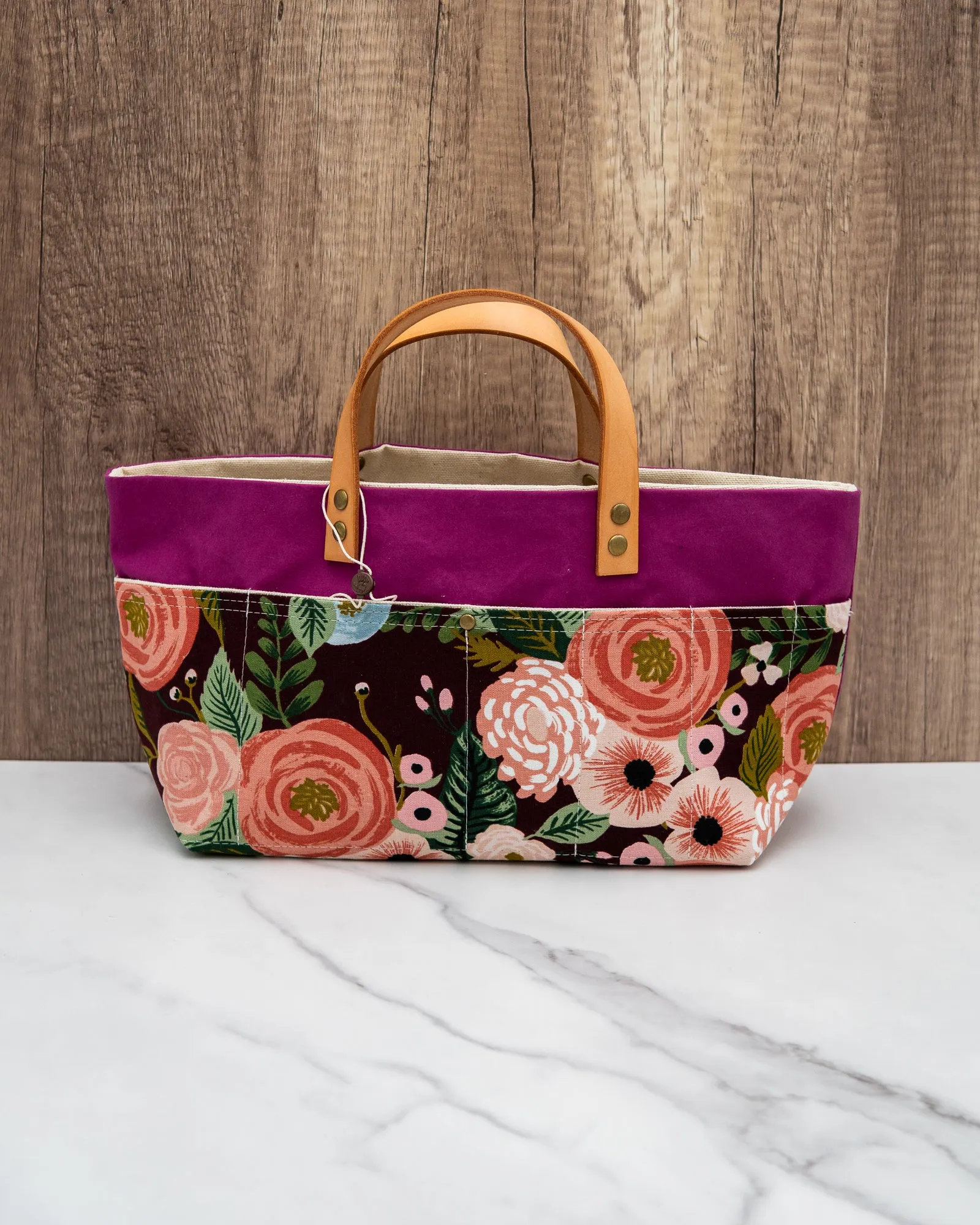 Mini Basket Project Bag - Handmade Project Bags for Knitting/Crochet