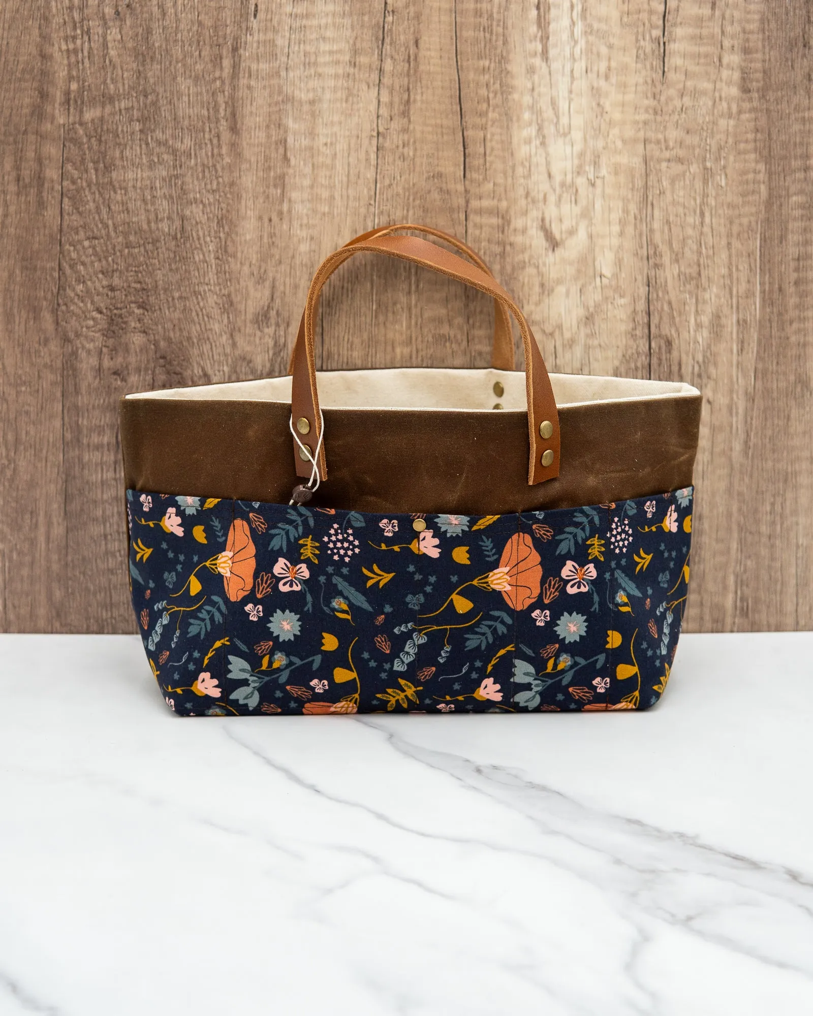 Mini Basket Project Bag - Handmade Project Bags for Knitting/Crochet