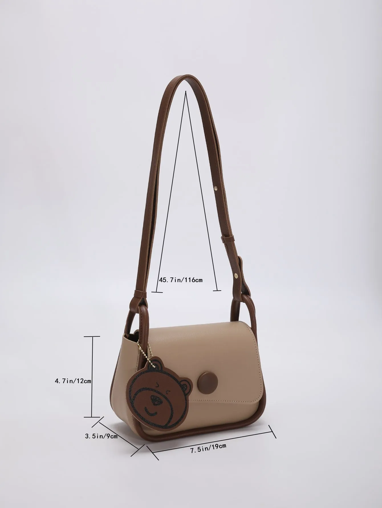 Mini Button Decor Flap Square Bag With Bag Charm - Multicolor