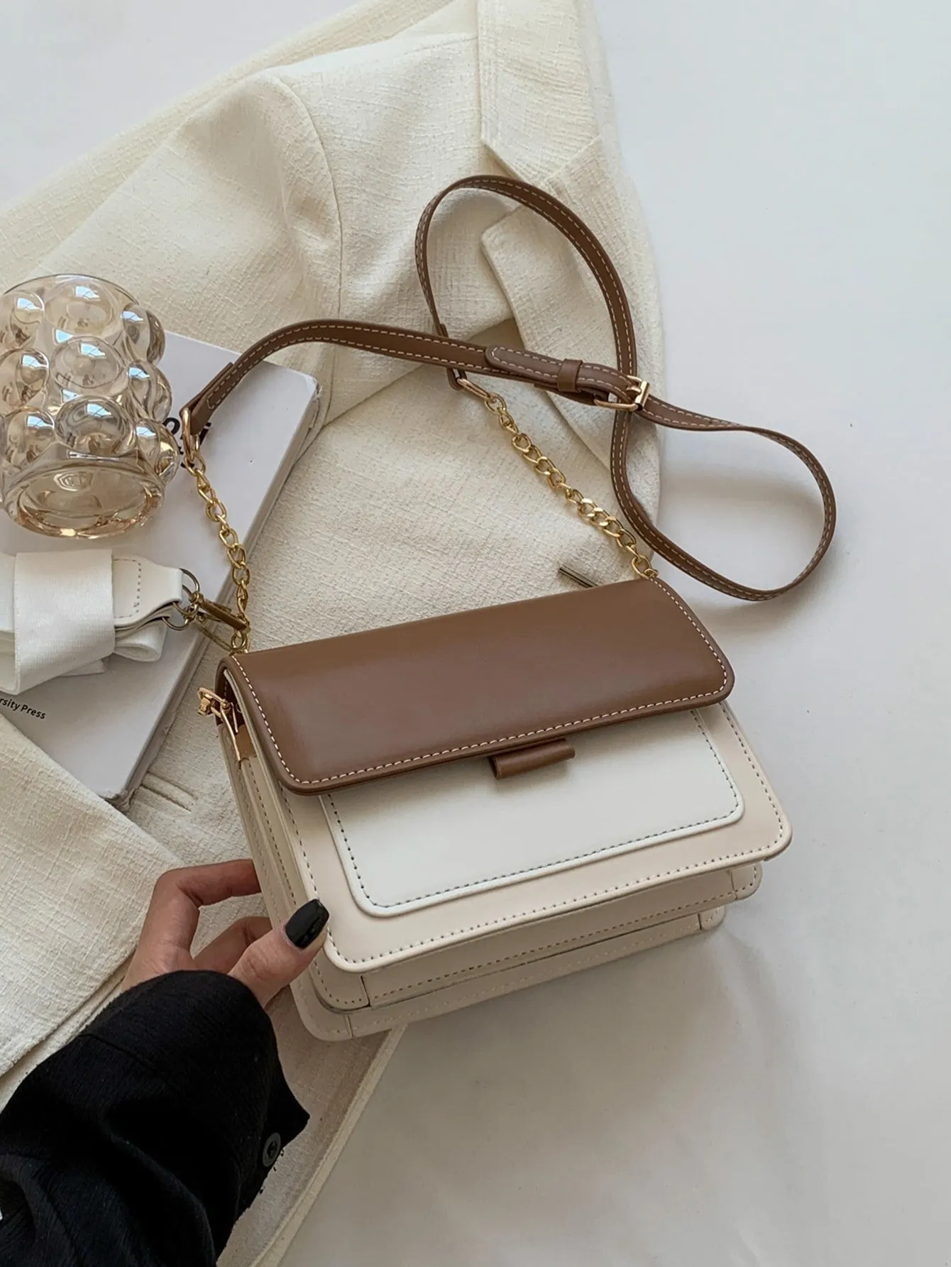 Mini Color Block Flap Square Bag - Multicolor- FD ⚡