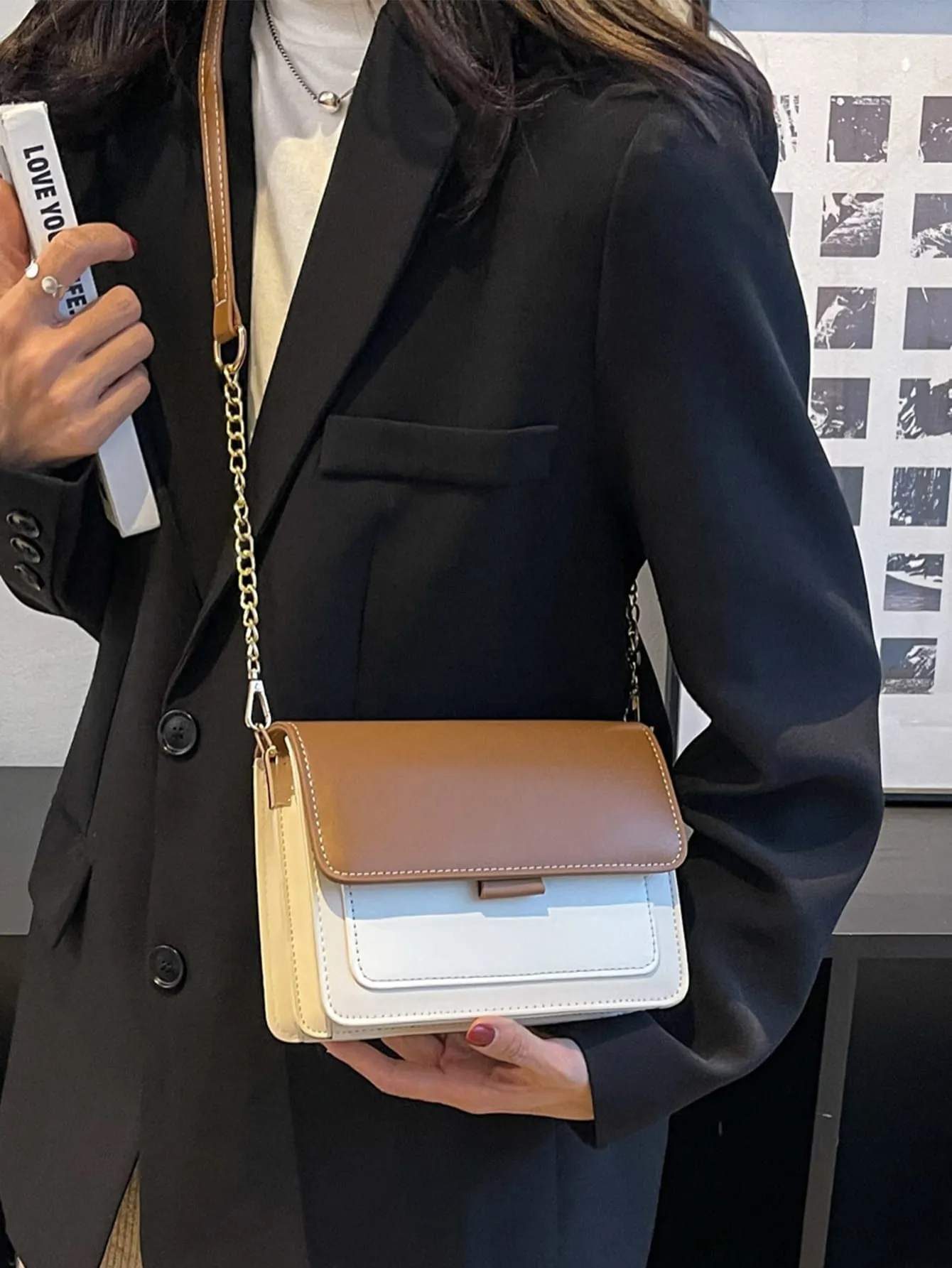 Mini Color Block Flap Square Bag - Multicolor- FD ⚡